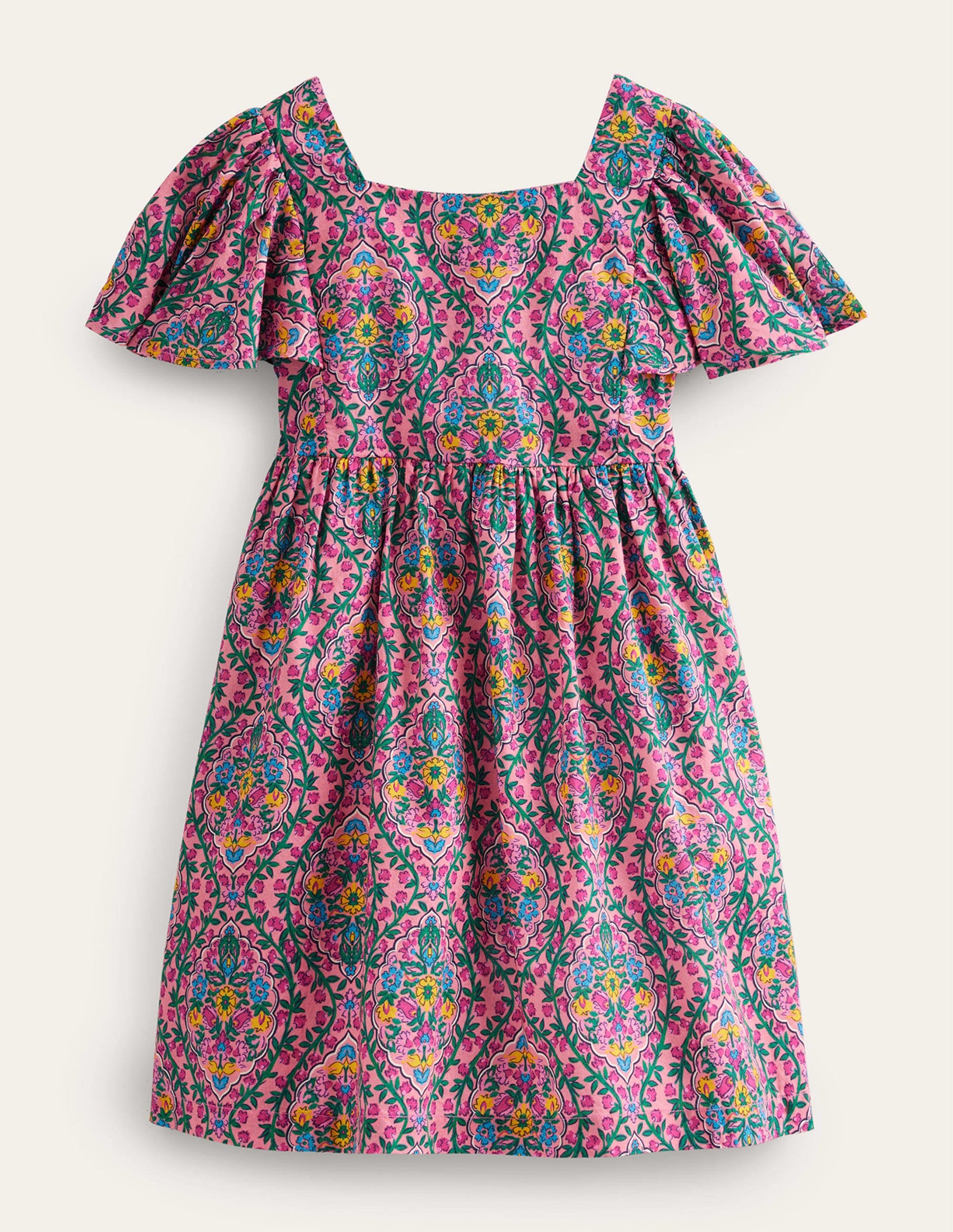 Gemustertes Webkleid-Azalee Woodblock Vine-1
