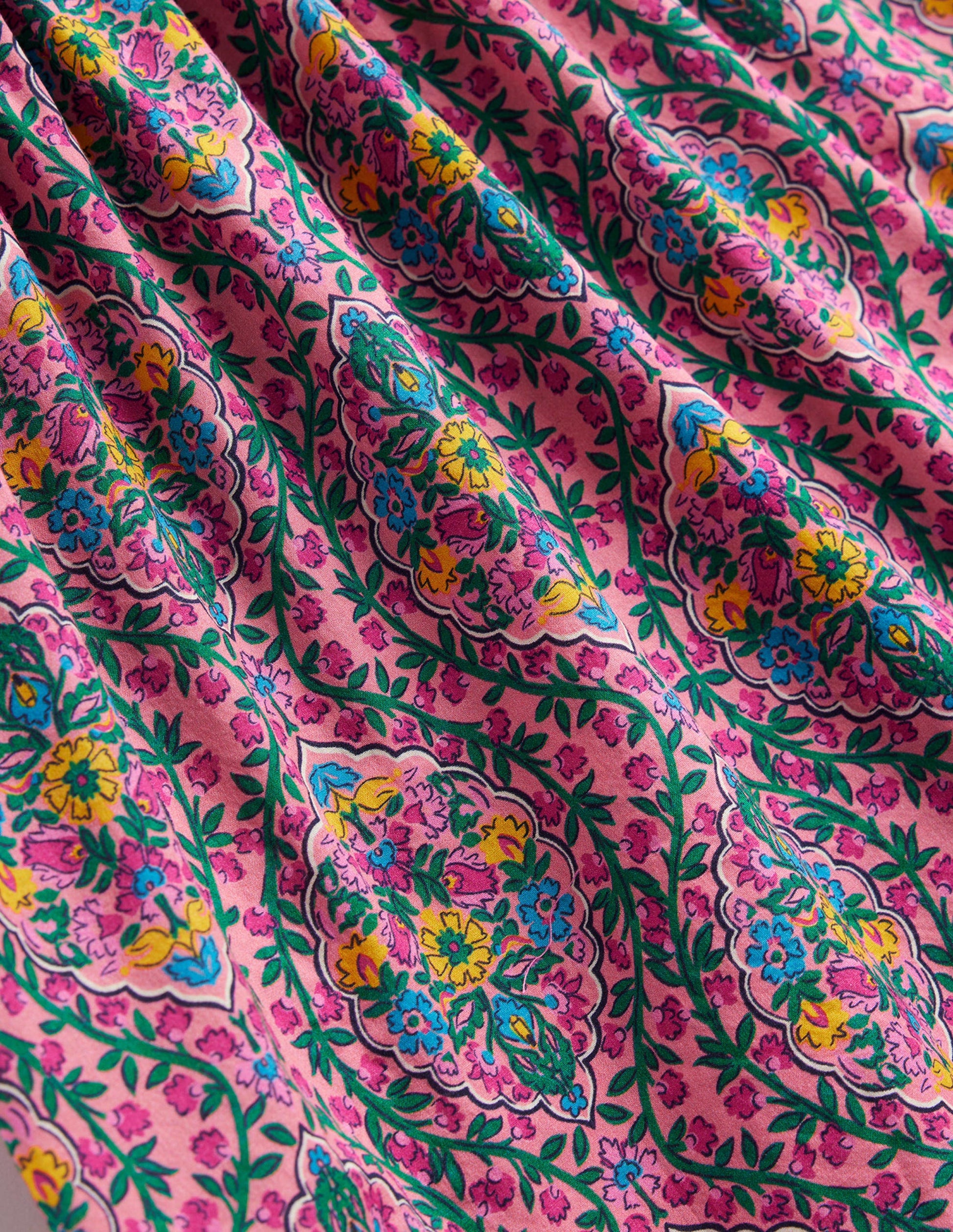 Gemustertes Webkleid-Azalee Woodblock Vine-3
