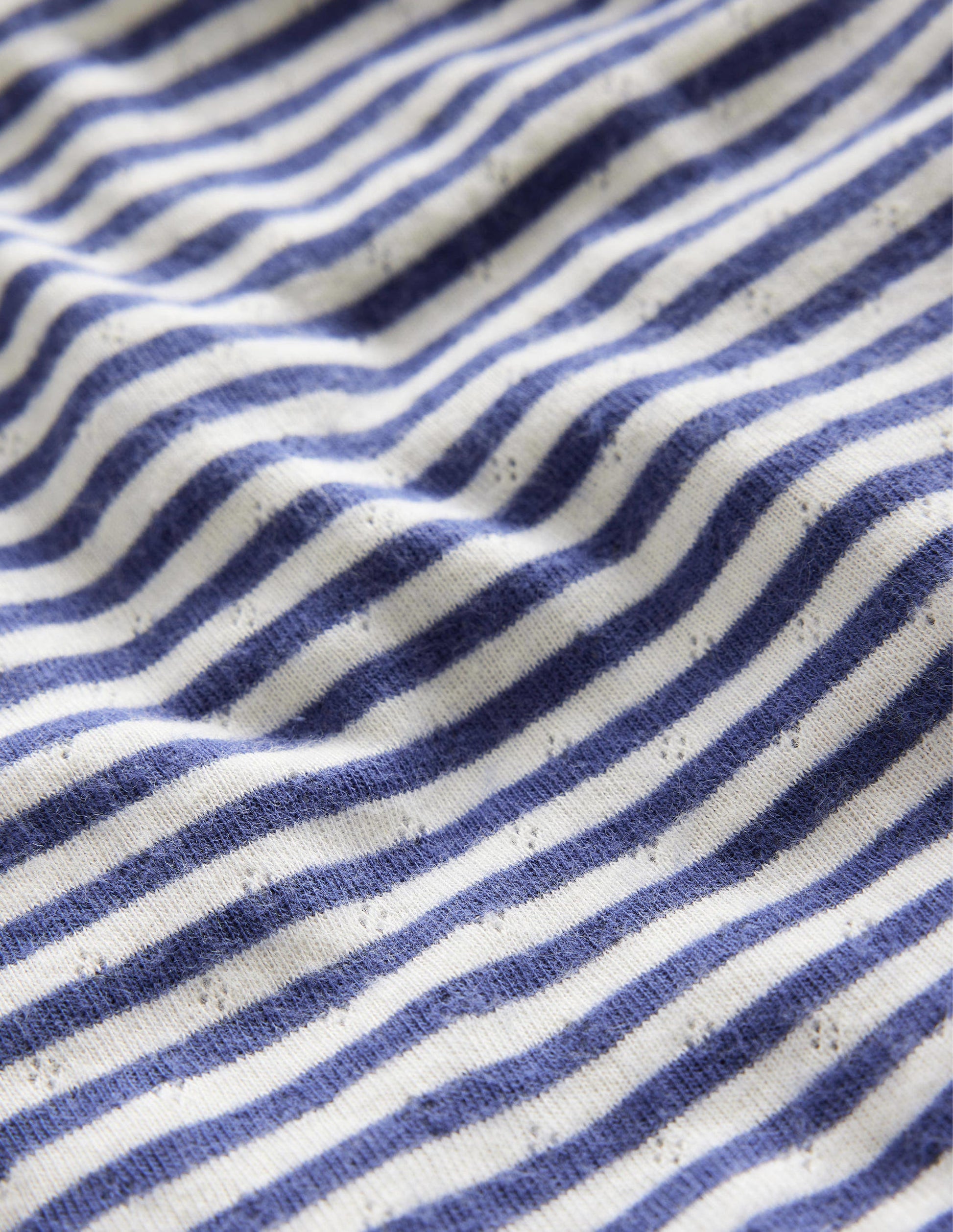 Langärmeliges Oberteil mit Pointelle-Muster-Segelblau/Ecru-3