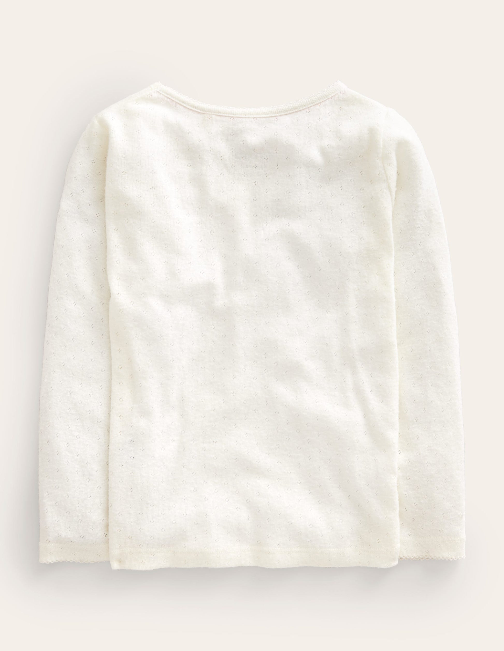 Langärmeliges Oberteil mit Pointelle-Muster-Ivory and Navy Spot-2