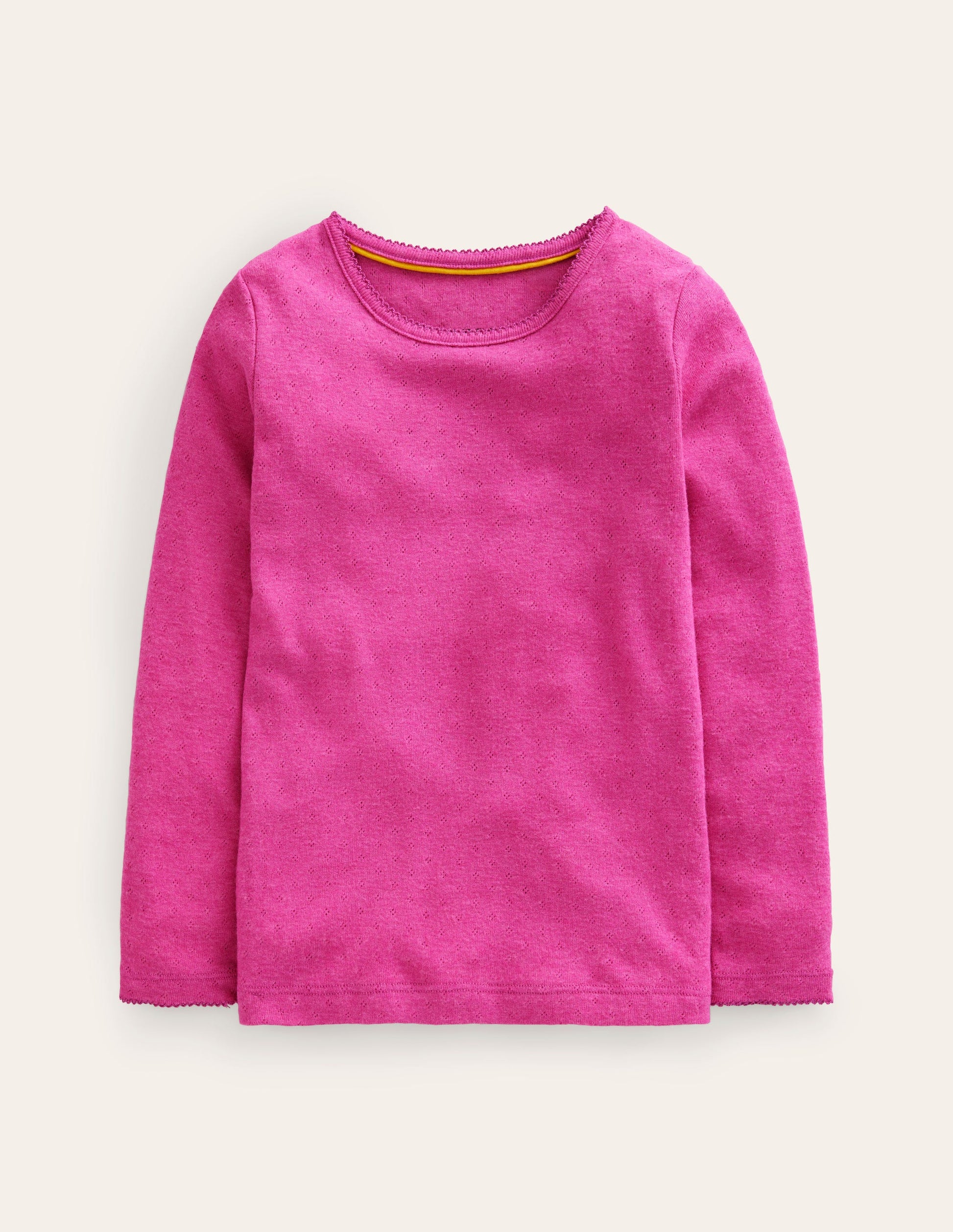 Langärmeliges Oberteil mit Pointelle-Muster-Phlox-Rosa-1
