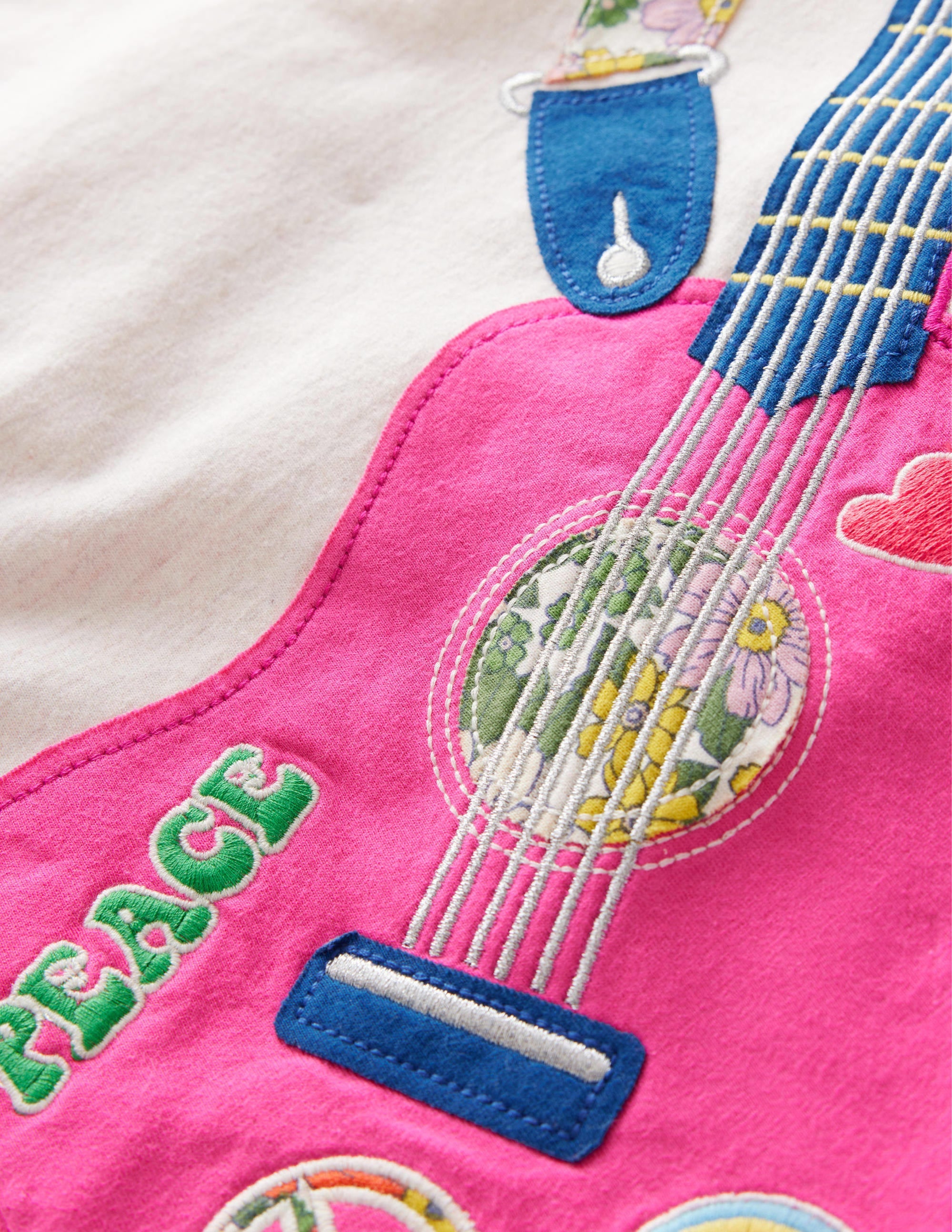 T-Shirt mit Applikationen vorn und hinten-Haferbeige Meliert - Image 3