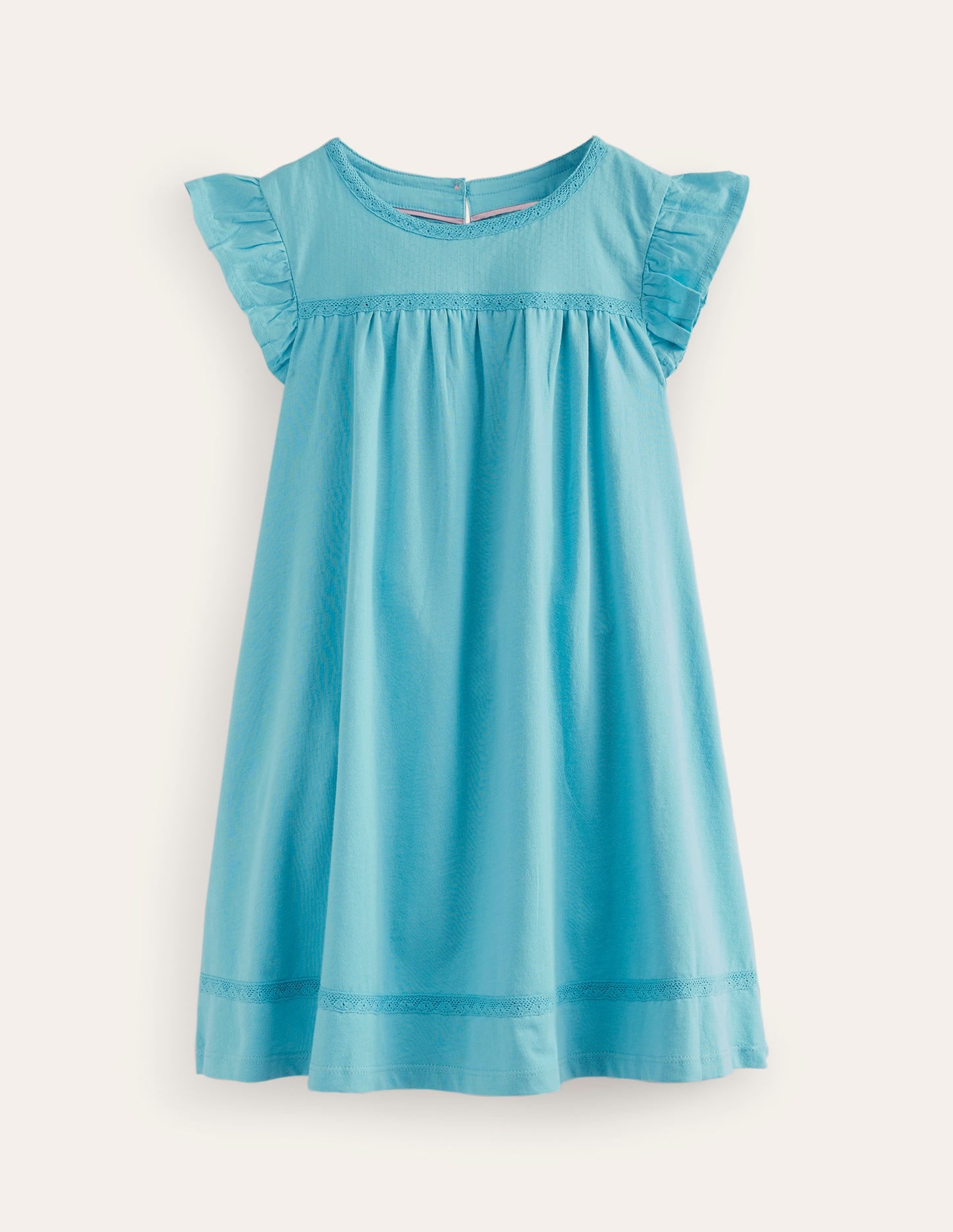 Robe en jersey à manches volantées-Bleu pied-d’alouette - Image 1
