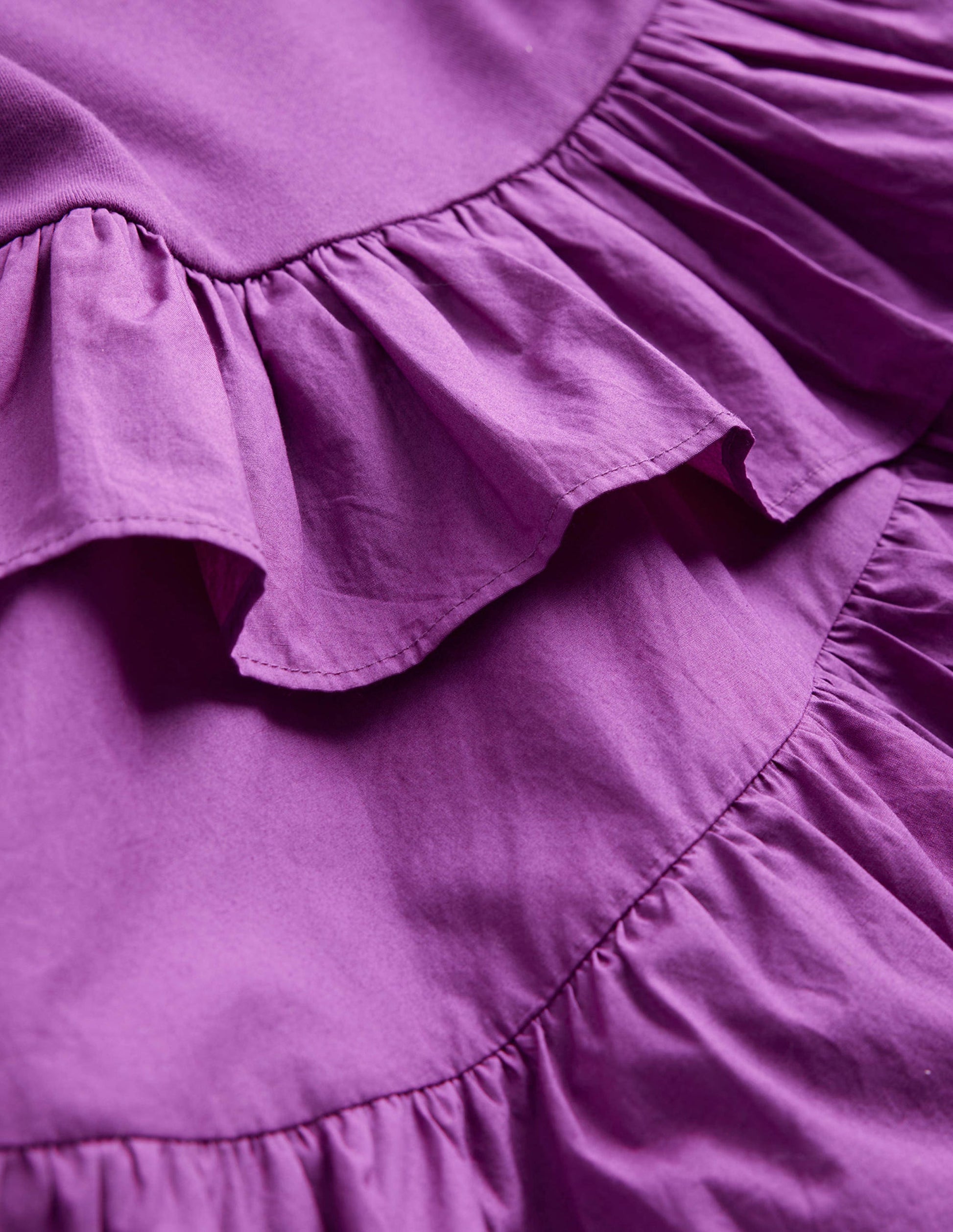 Ruffled Cotton Dress-Jewel Purple-3