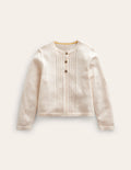 Strickjacke aus Baumwolle mit Pointelle-Design-Aristocratic Blue