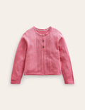 Strickjacke aus Baumwolle mit Pointelle-Design-Aristocratic Blue