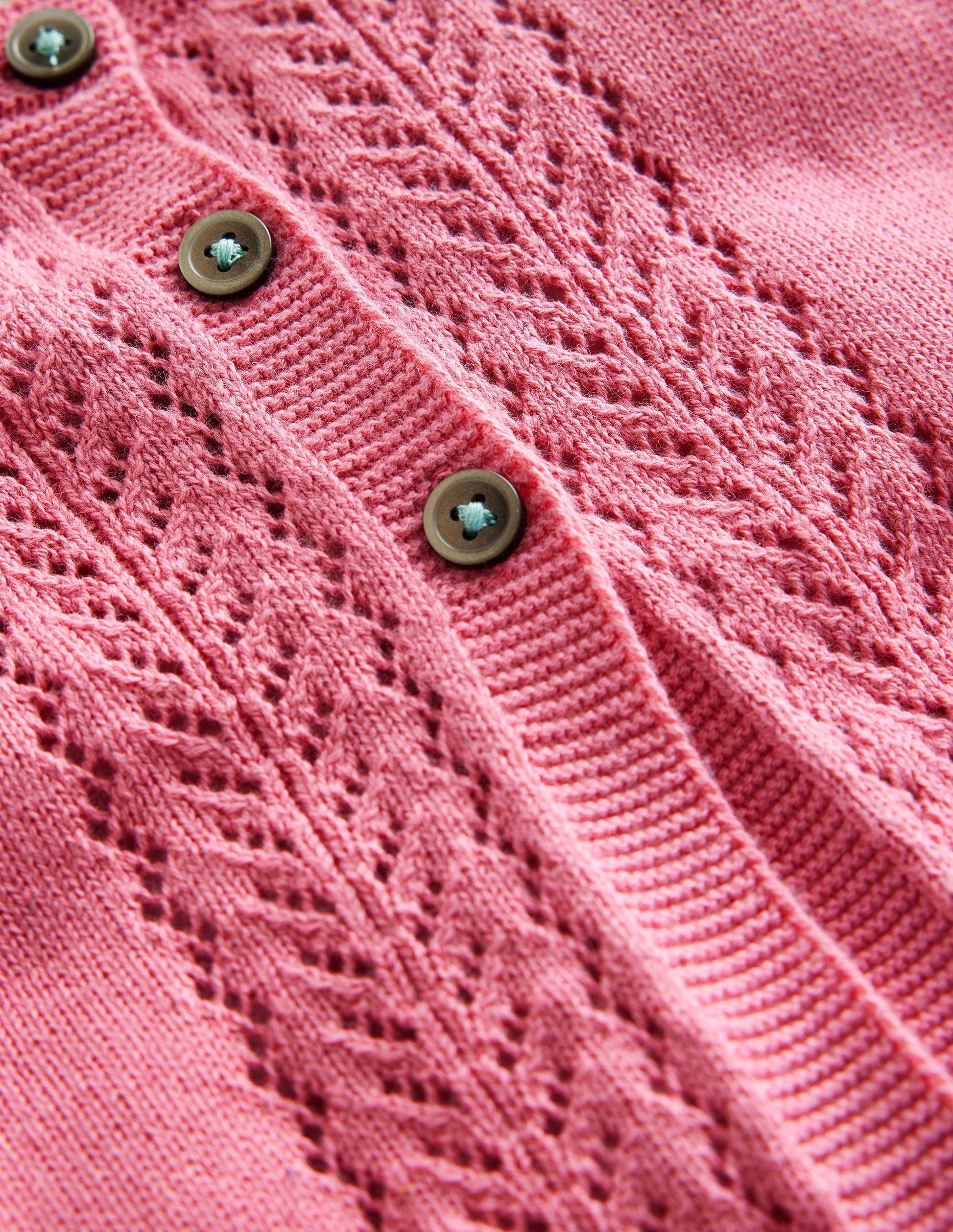 Strickjacke aus Baumwolle mit Pointelle-Design-Aristocratic Blue-3