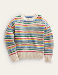Pull épais rayé-Rayé multi ivoire
