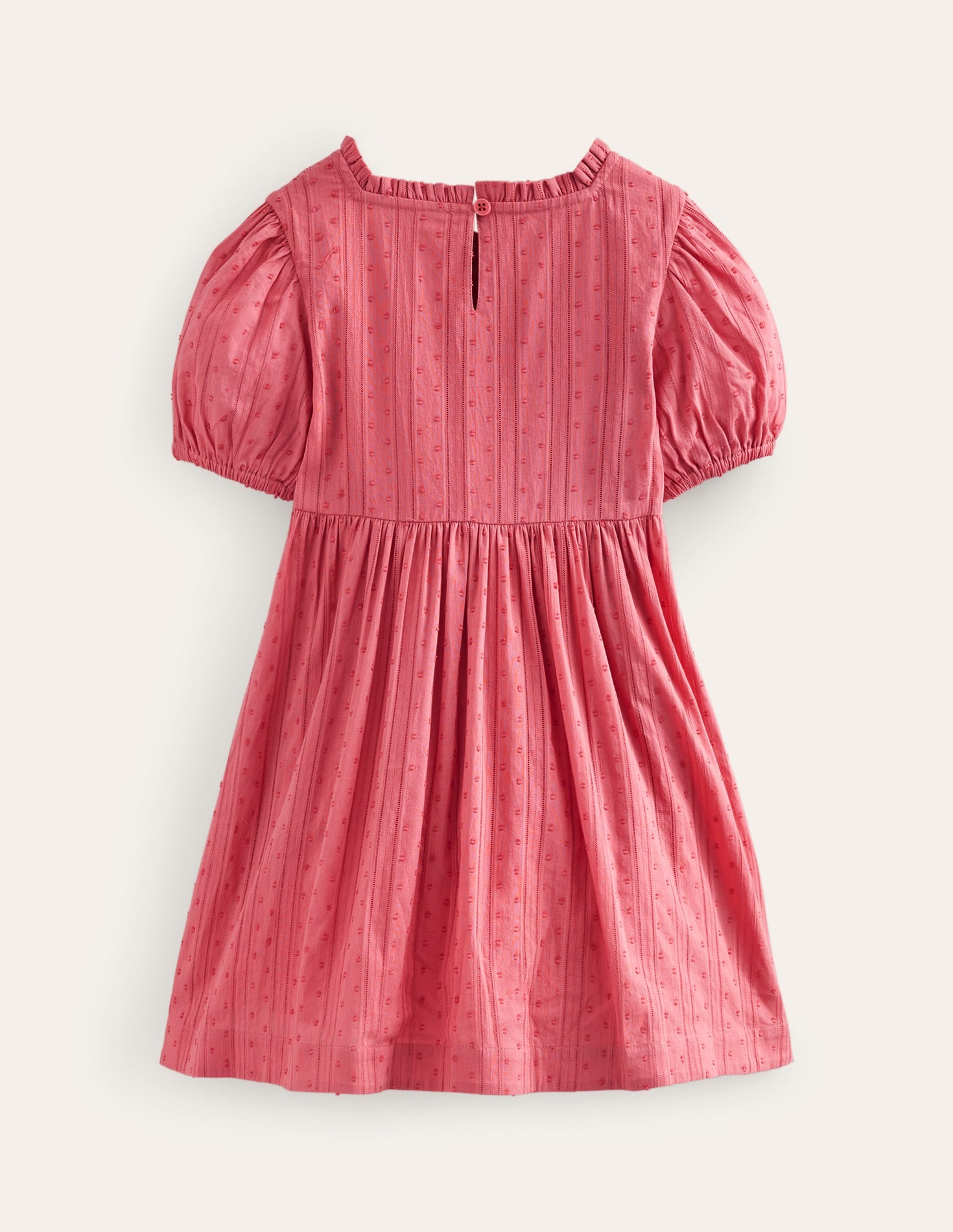 Robe brodée à détails dentelle-Rose fard - Image 2