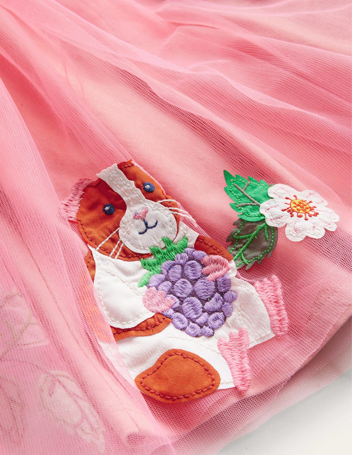 Tüllkleid im Ballettstil mit Applikationen-Mandelrosa