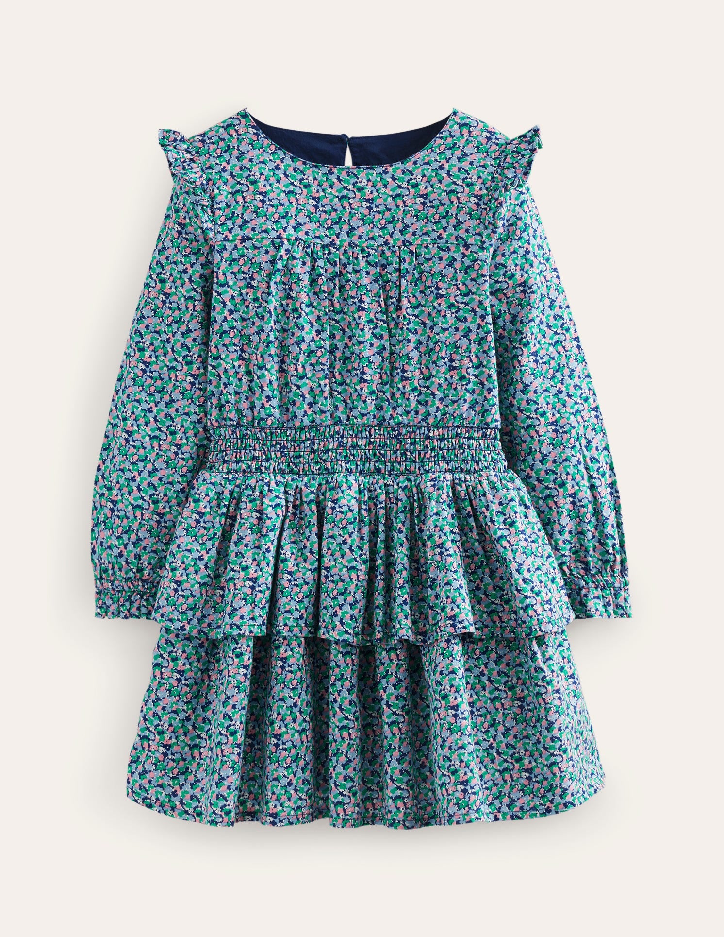 Rüschenkleid aus Baumwolle-Kleines Blumenmuster-1