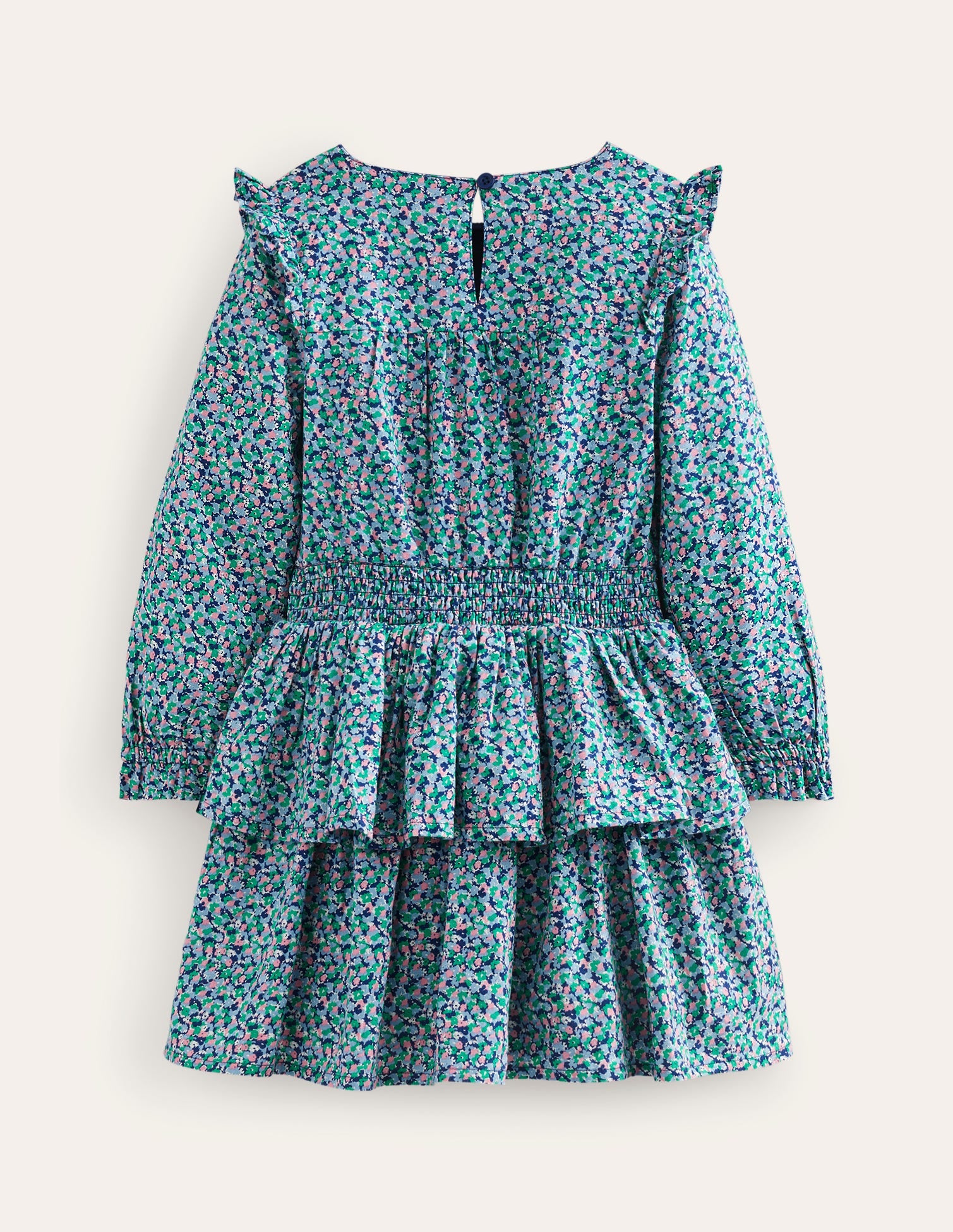 Rüschenkleid aus Baumwolle-Kleines Blumenmuster-2