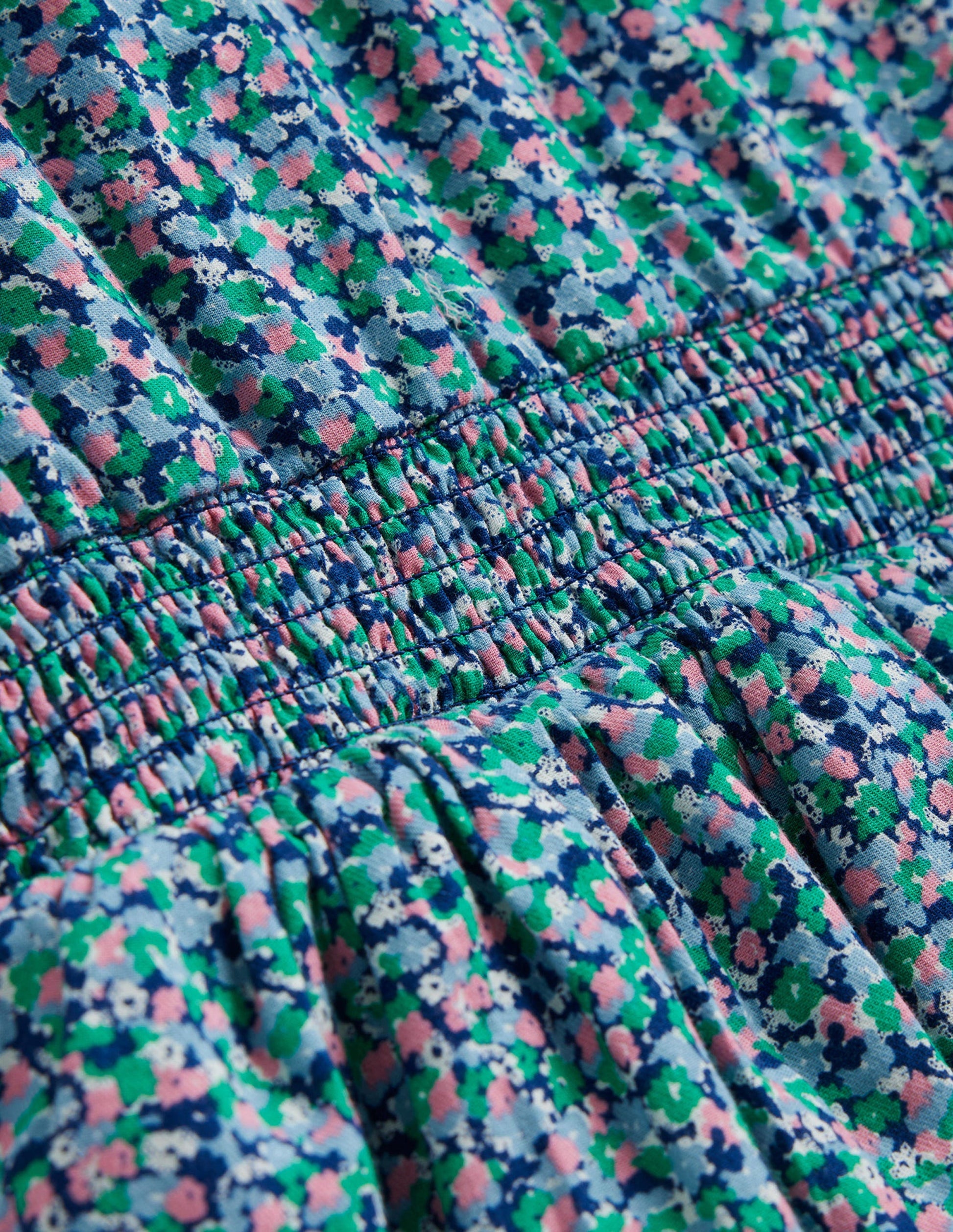 Rüschenkleid aus Baumwolle-Kleines Blumenmuster-3