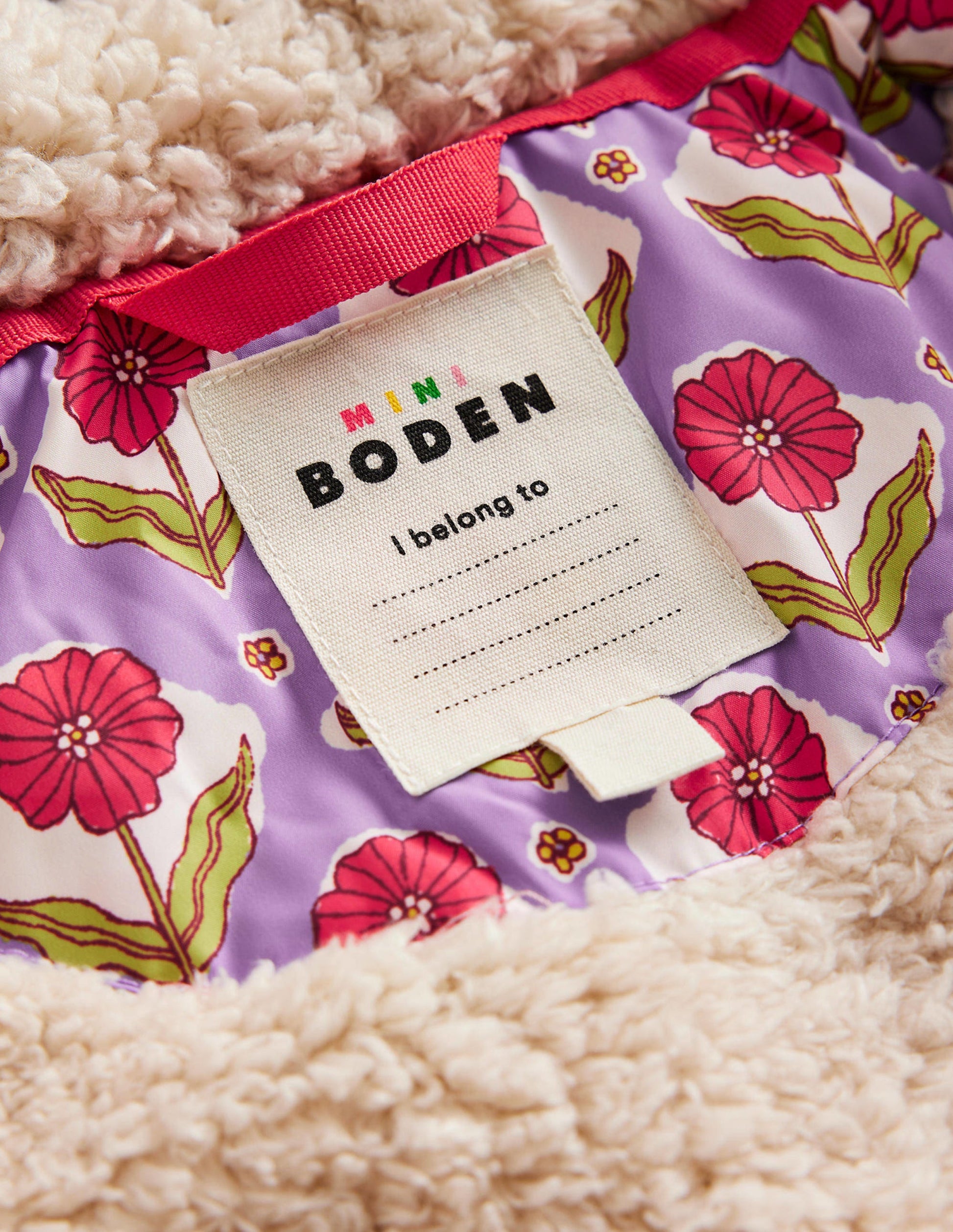 Anorak mit Muschelsteppung-Aster Lila Holzschnitt Blume-6