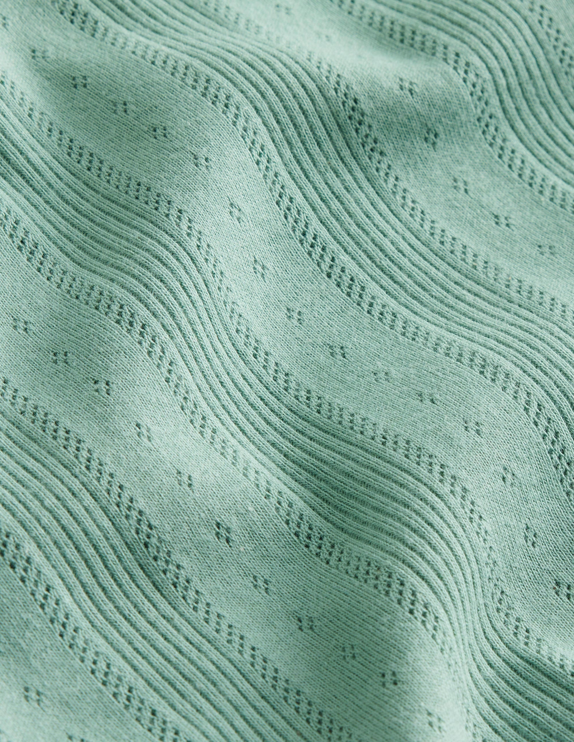 Top à manches bouffantes en pointelle-Vert fumée - Image 3