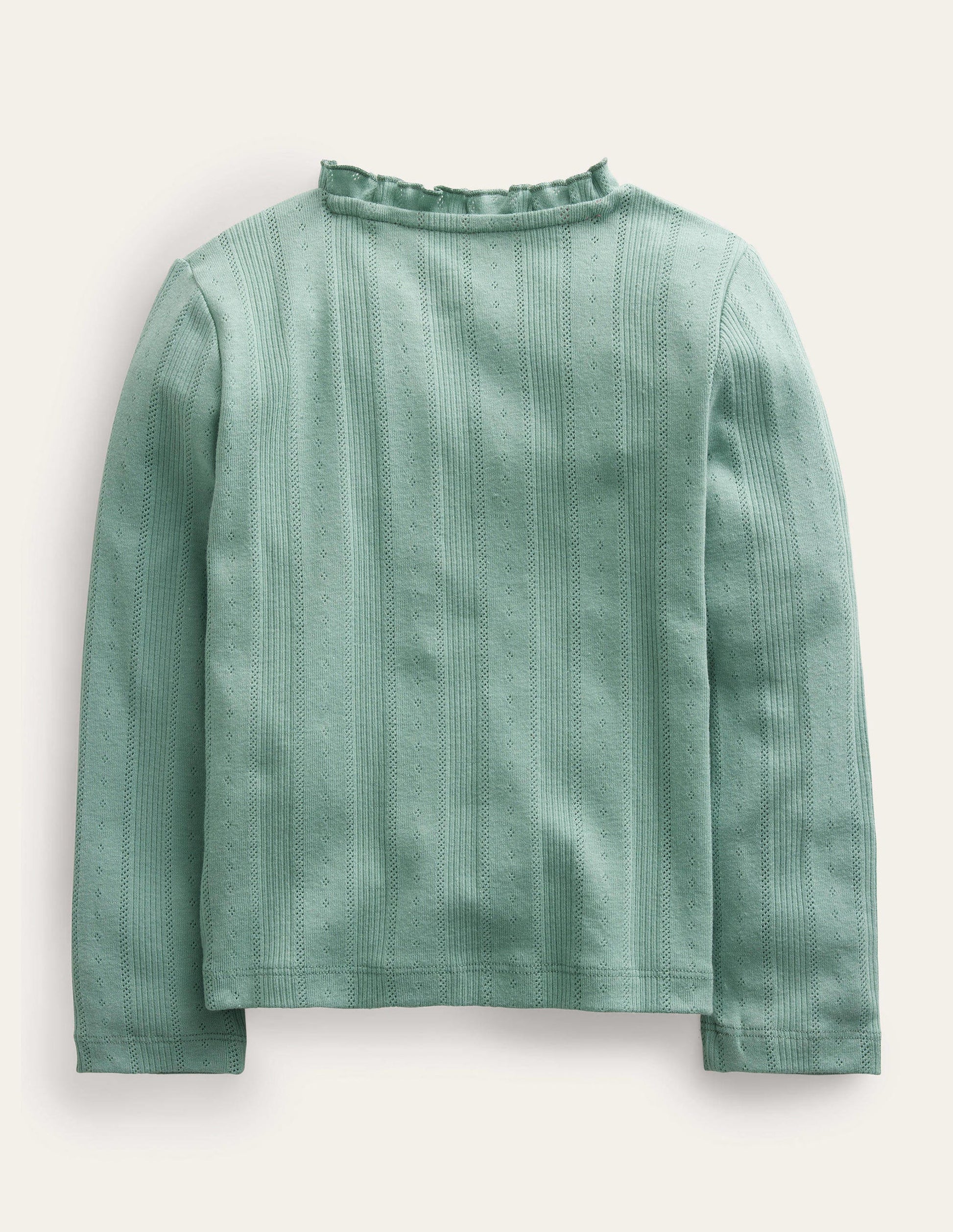 Pointelle Cardigan-Smoke Green-2