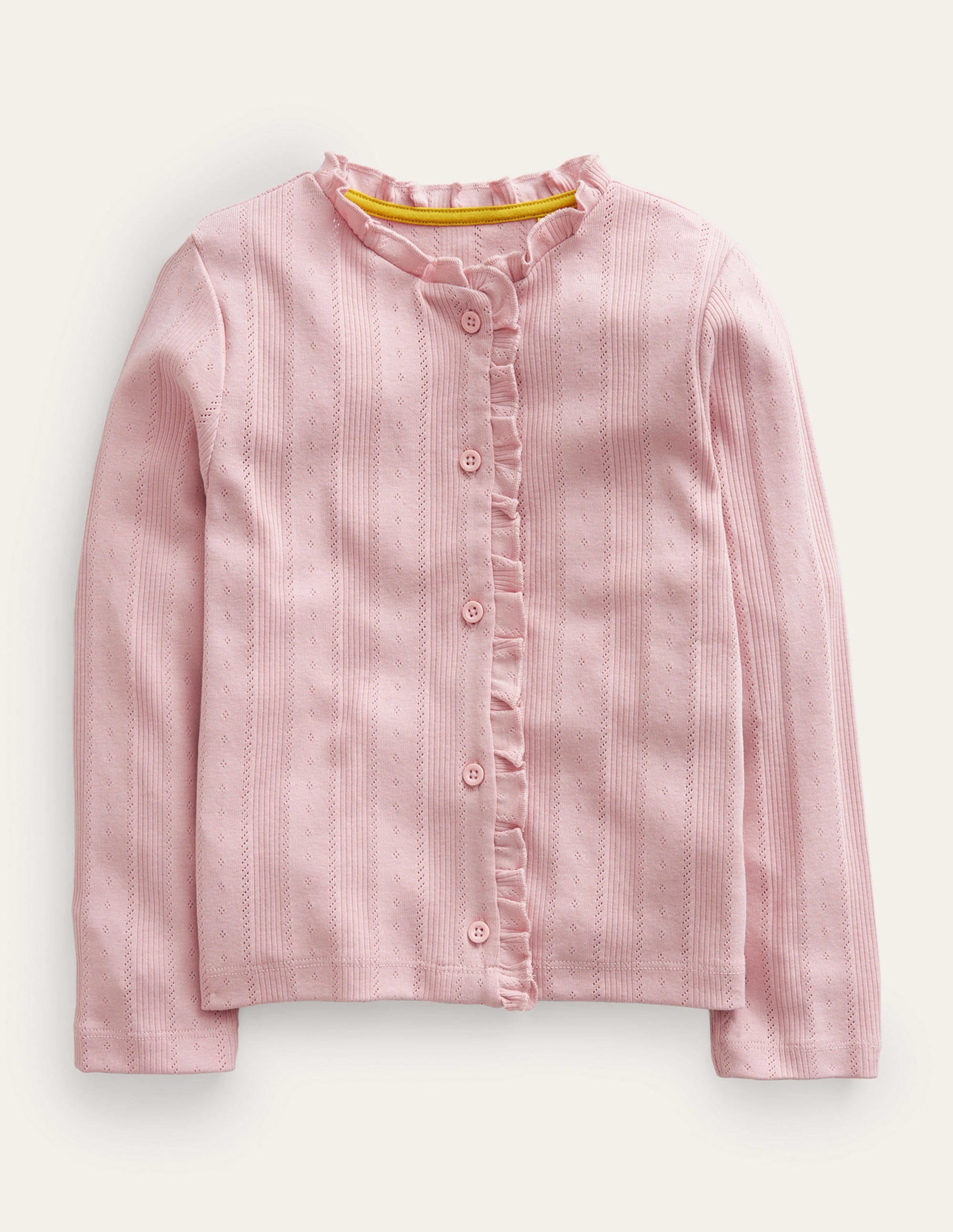 Pointelle-Strickjacke-Vintage Rosa - Image 1
