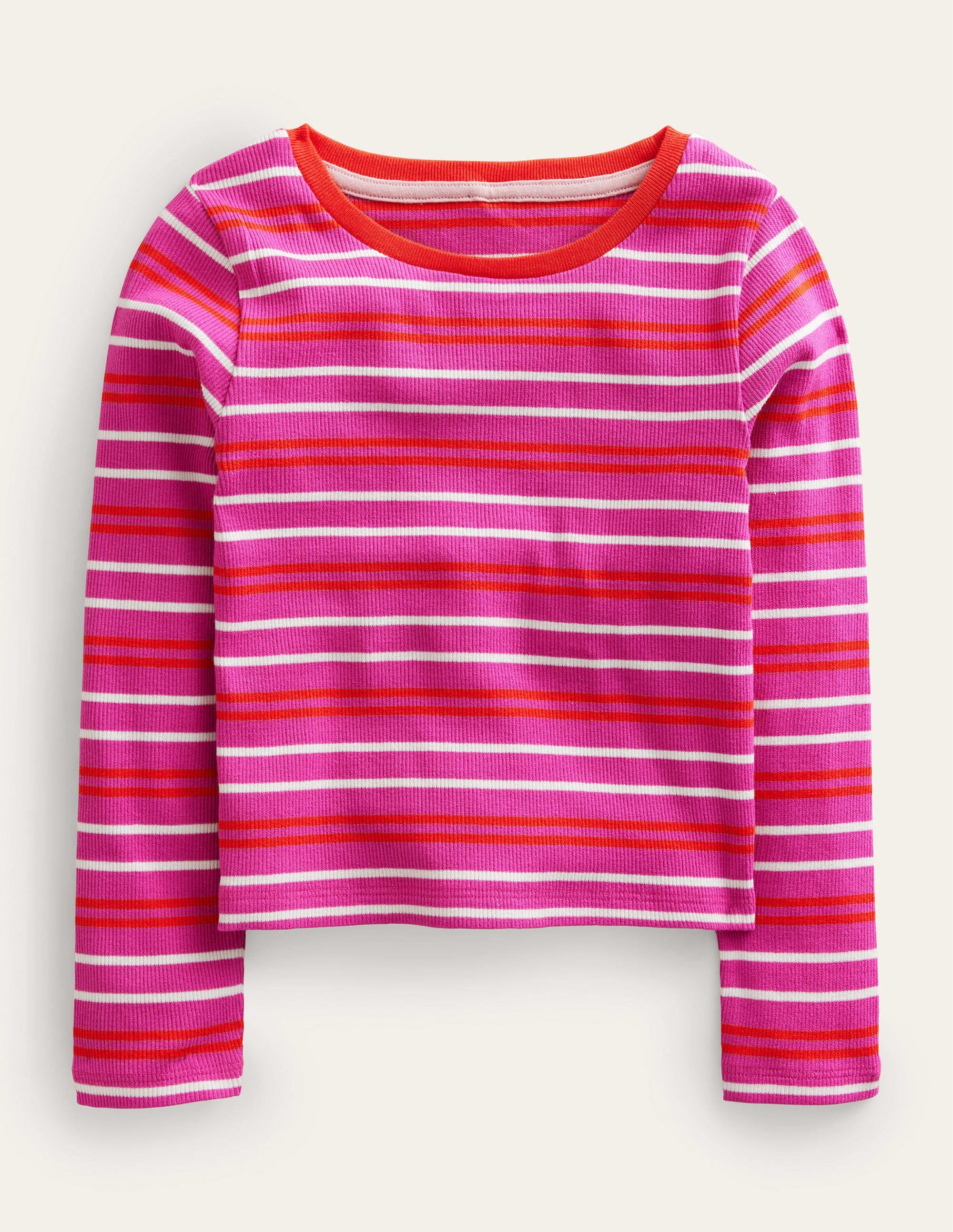 Verkürztes T-Shirt mit langen Ärmeln-Phloxrosa/Dahlie - Image 1