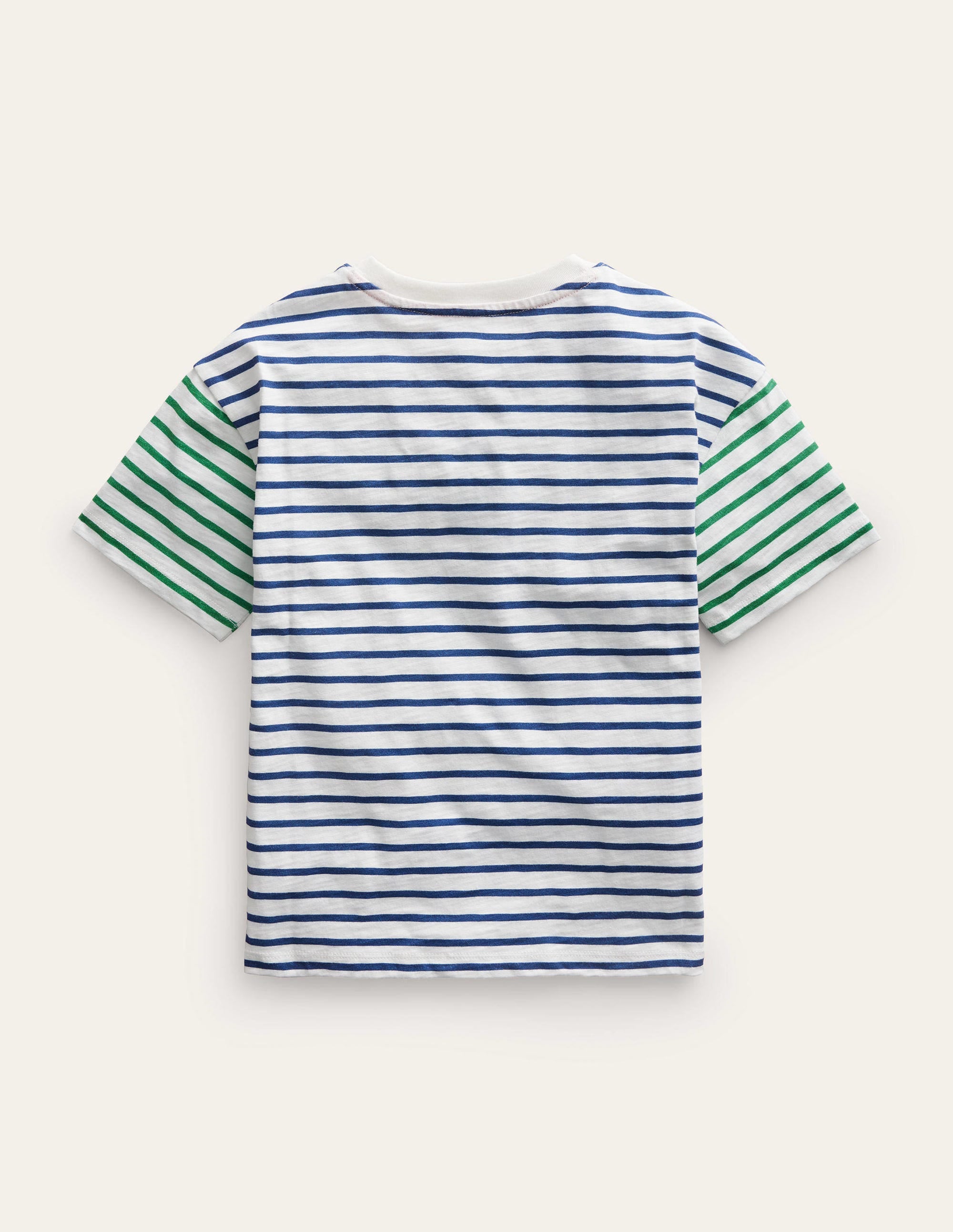 Boxy Short Sleeve Breton-Ivory/College Navy - Image 2