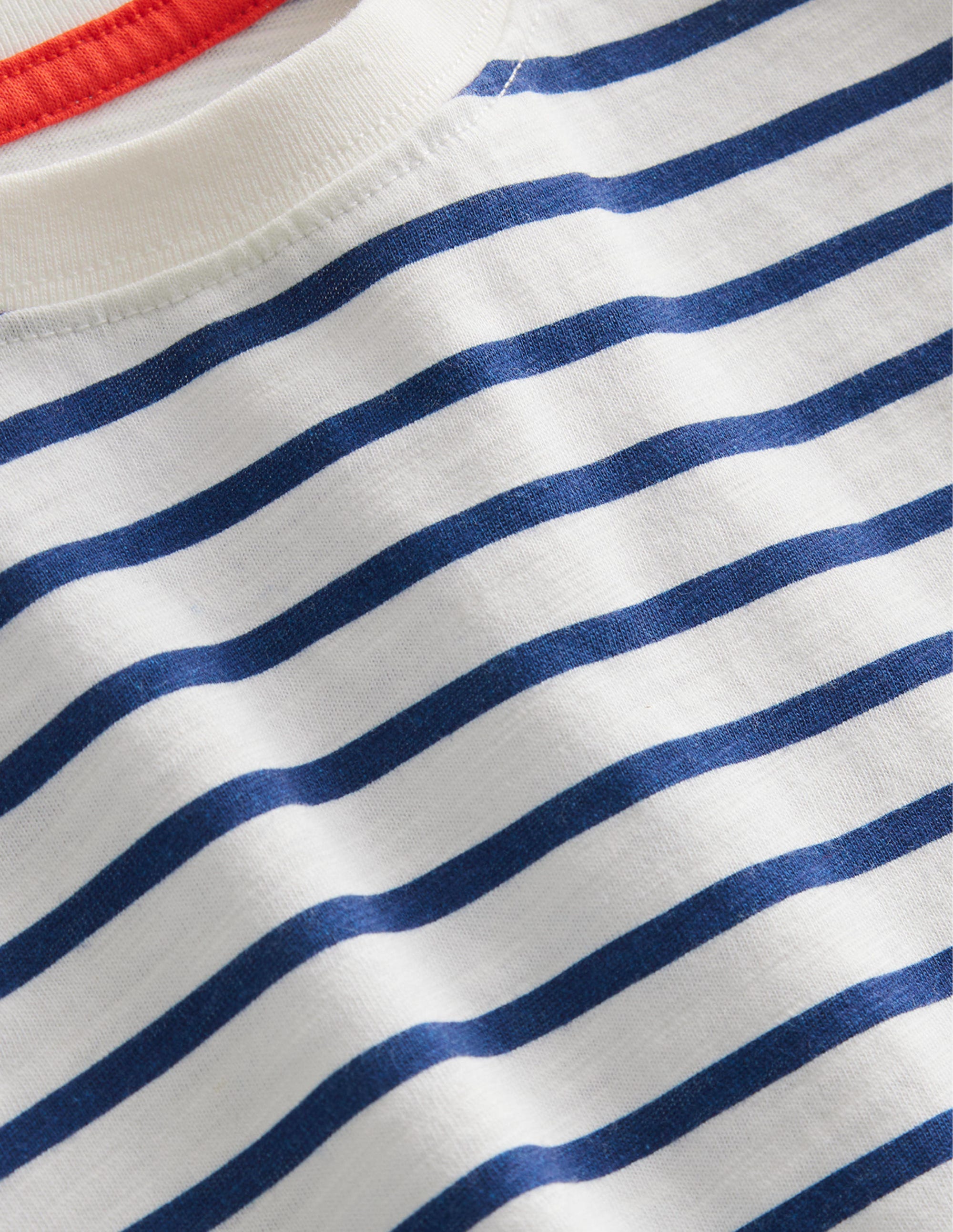 Boxy Short Sleeve Breton-Ivory/College Navy - Image 3