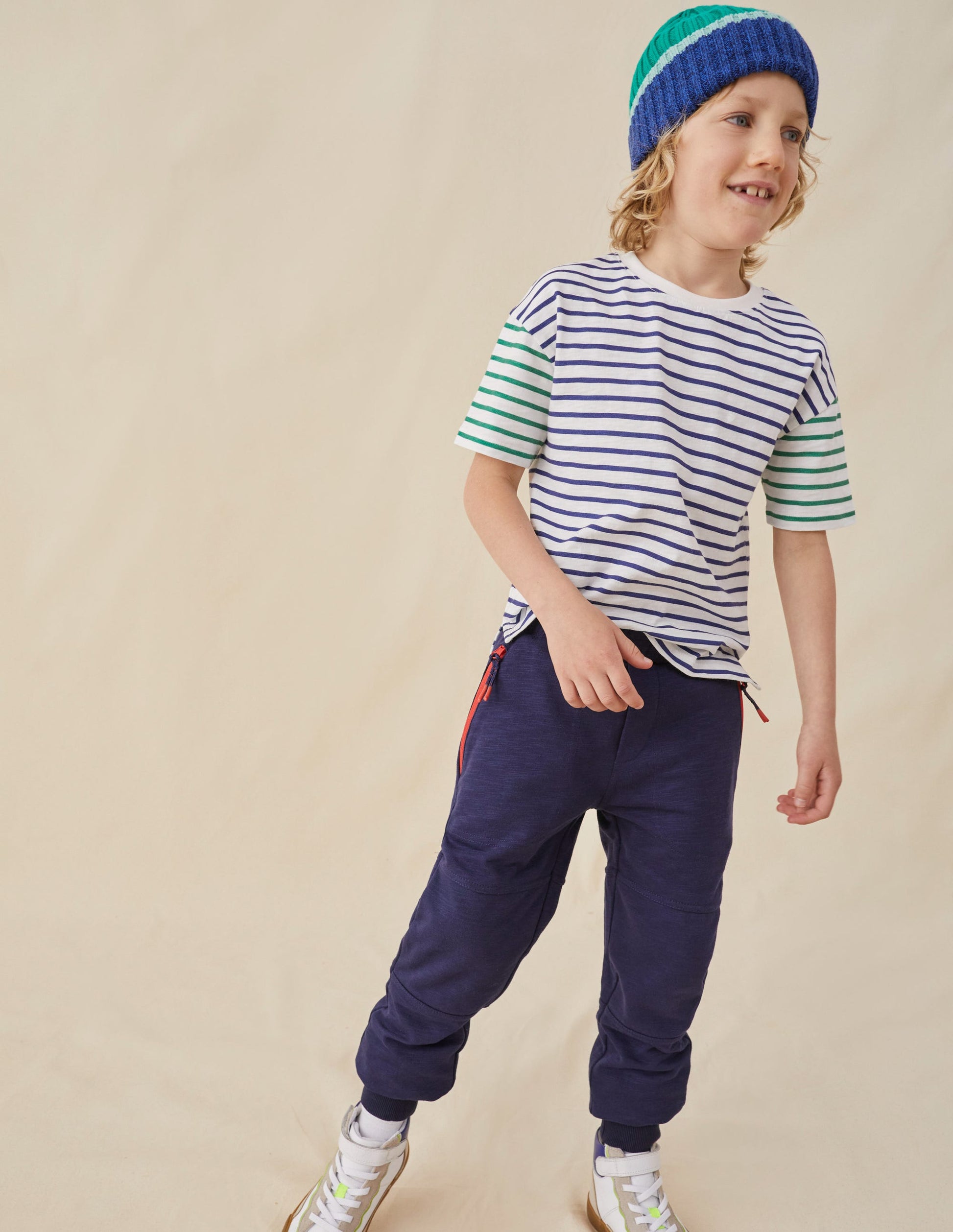 Boxy Short Sleeve Breton-Ivory/College Navy-4