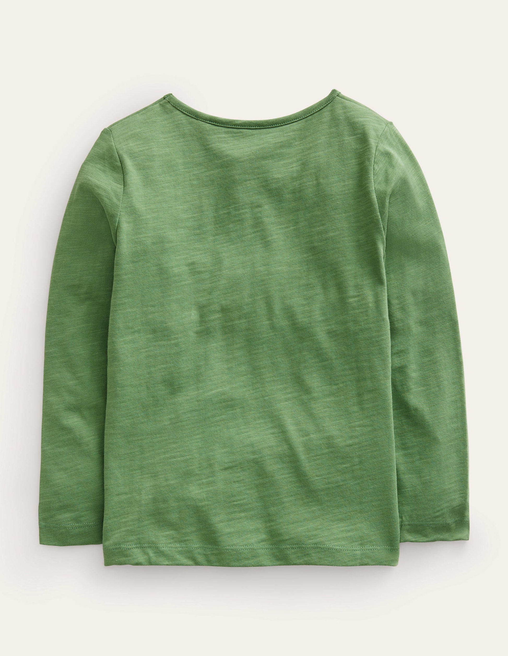 Langärmliges Flammgarn-T-Shirt mit Logo-Safarigrün-2