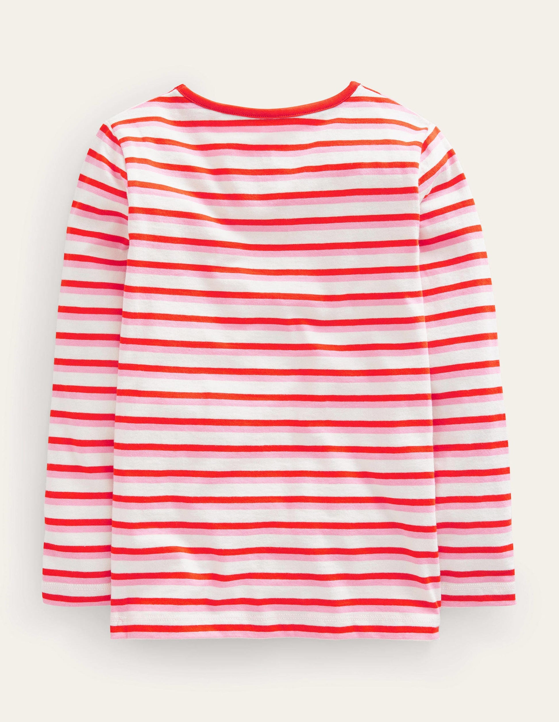 Langärmliges Flammgarn-T-Shirt mit Logo-Rot/Rosa Otter-2