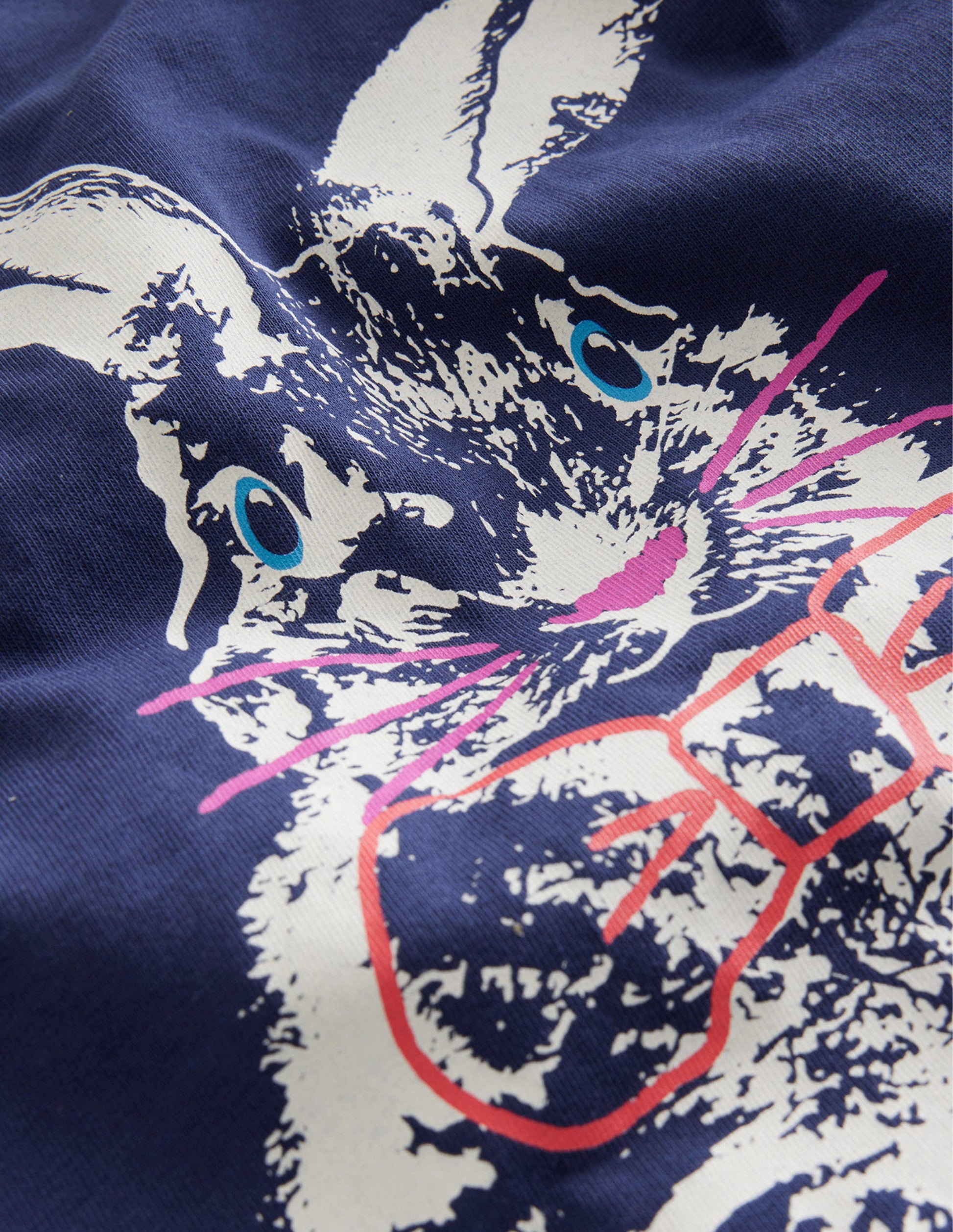 T-Shirt mit Metllic-Logo-Schuluniform-Marineblau Hase-3