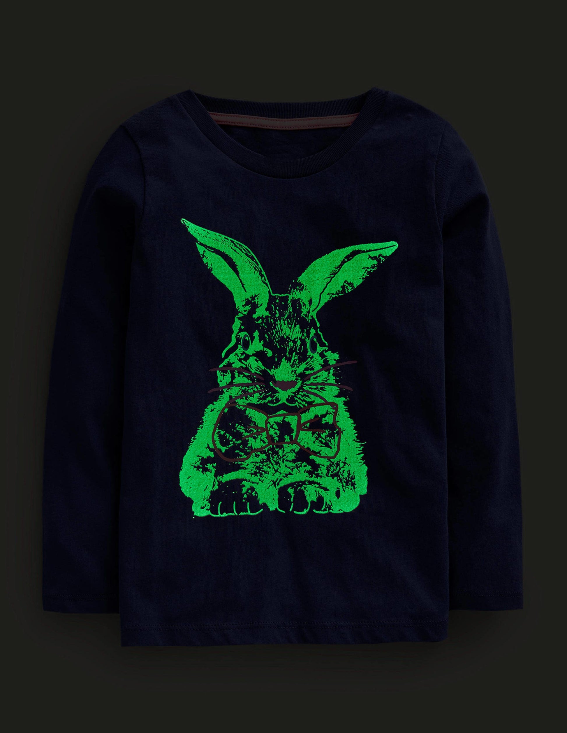 T-Shirt mit Metllic-Logo-Schuluniform-Marineblau Hase-4