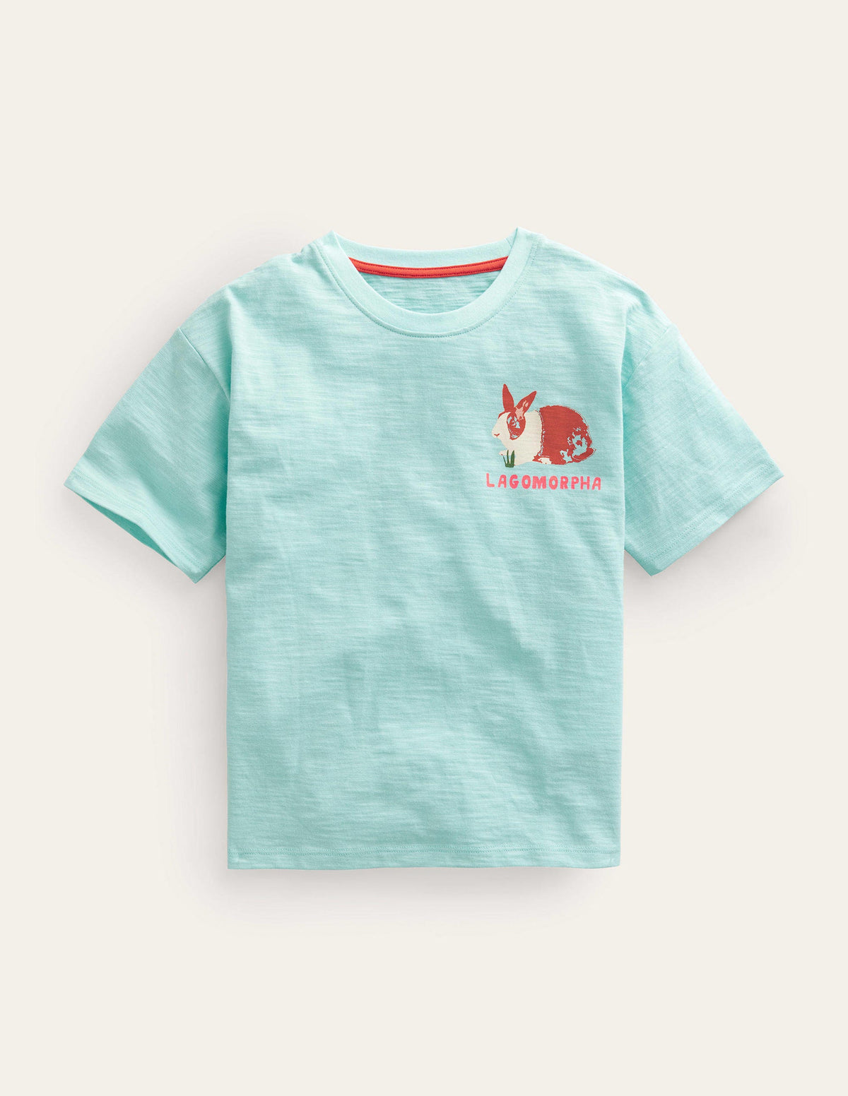 Lockeres T-Shirt mit Druck-Opalgrün - Image 1