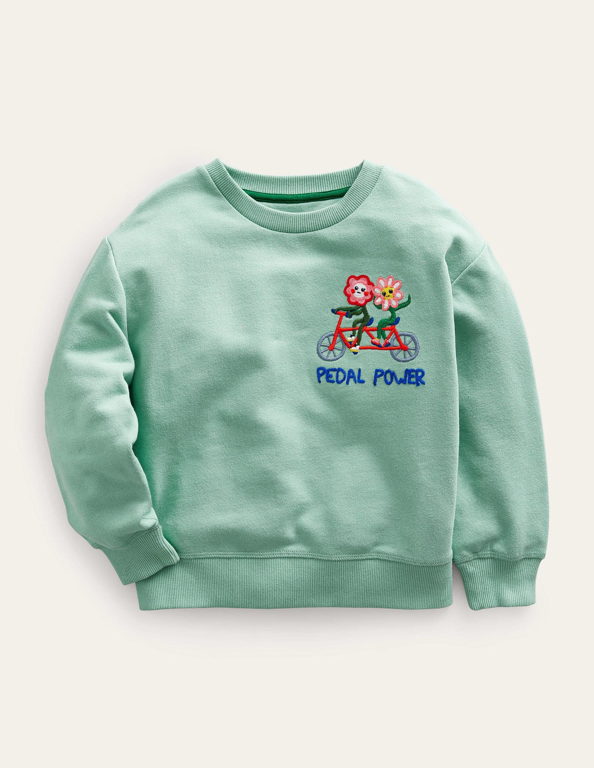 Sweat décontracté à logo-Vert opale-1