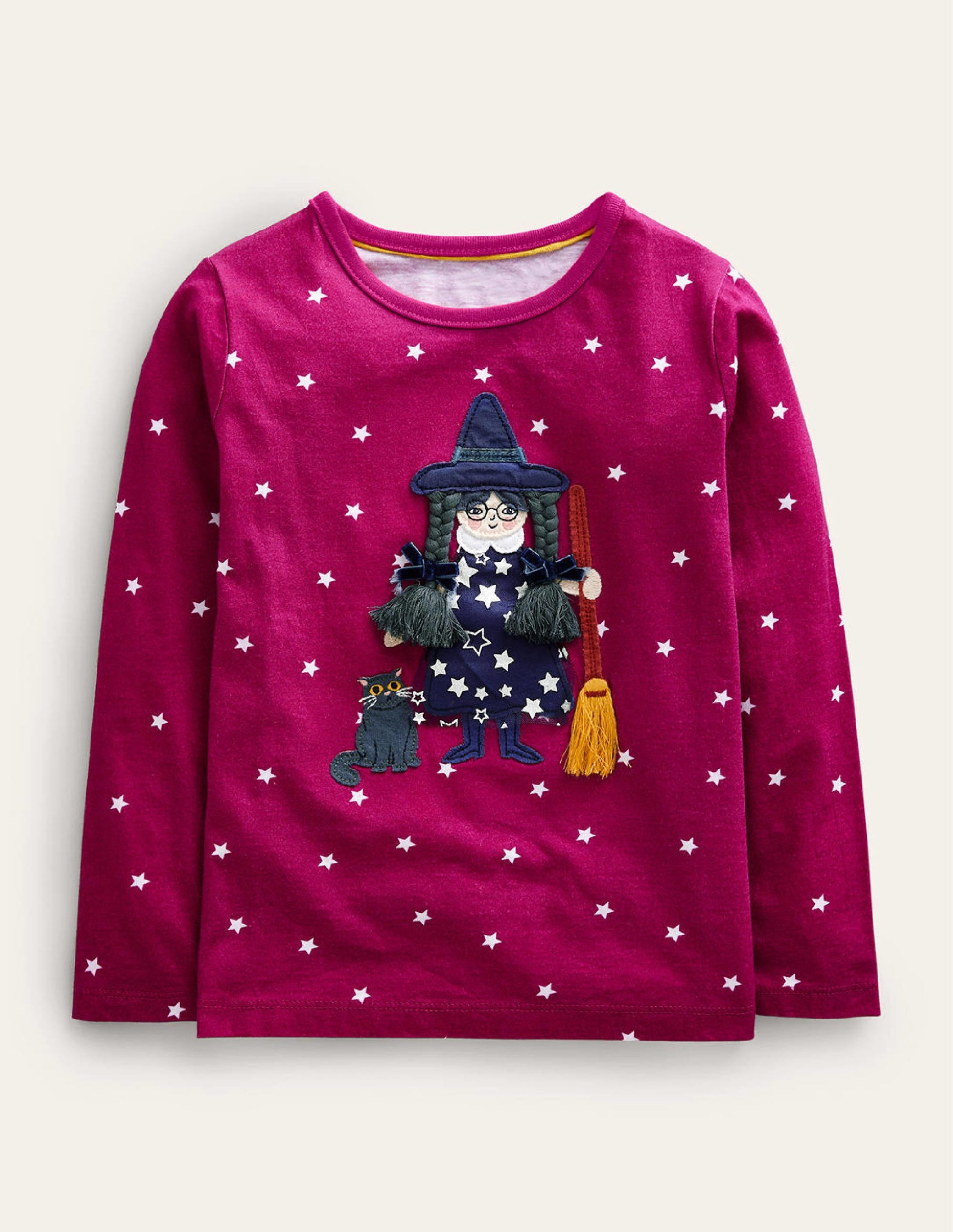 Oberteil mit Halloween-Applikation-Penelope Rosa Stern Hexe - Image 1