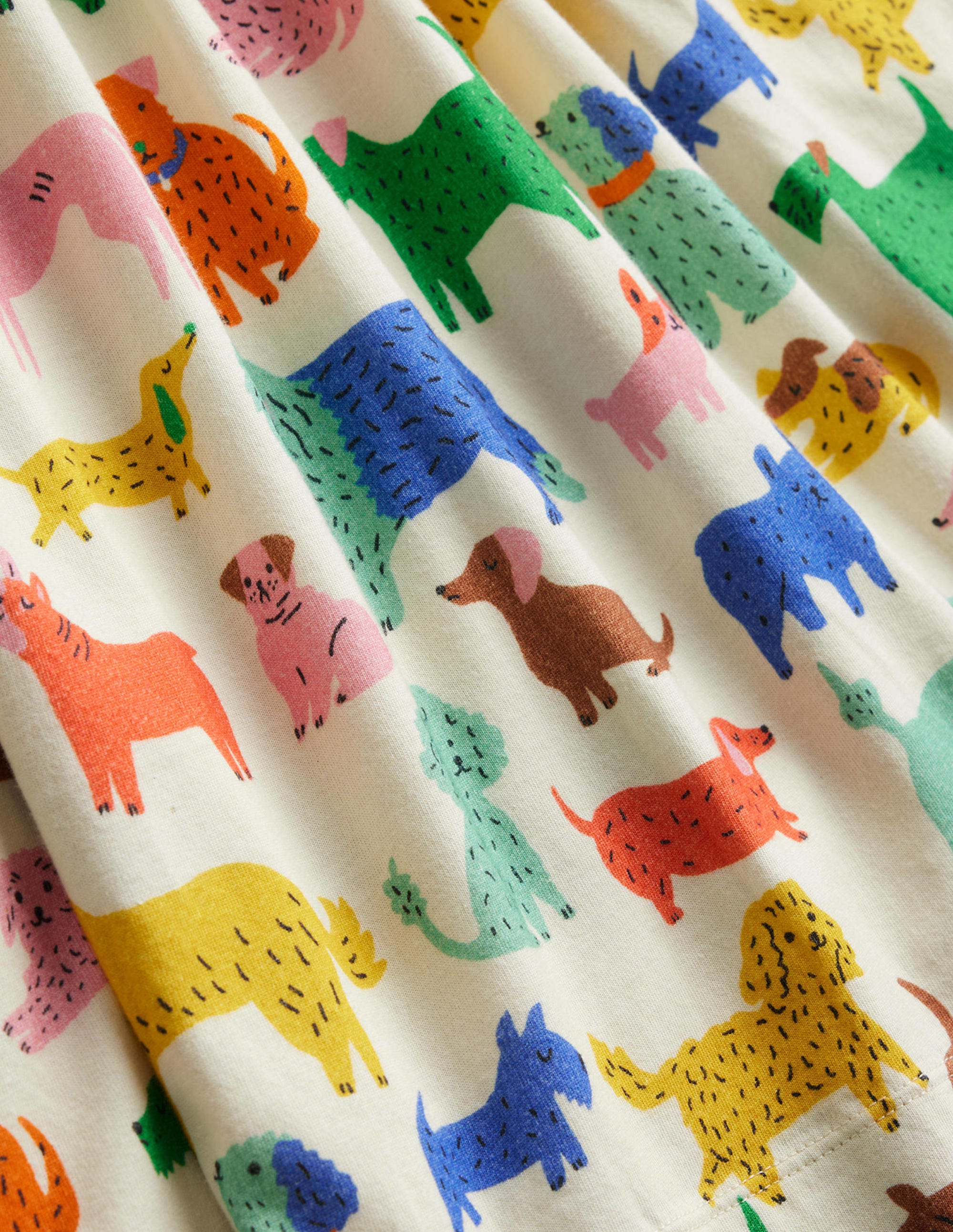 Robe fun à manches longues en jersey-Chiots joueurs ivoire - Image 3