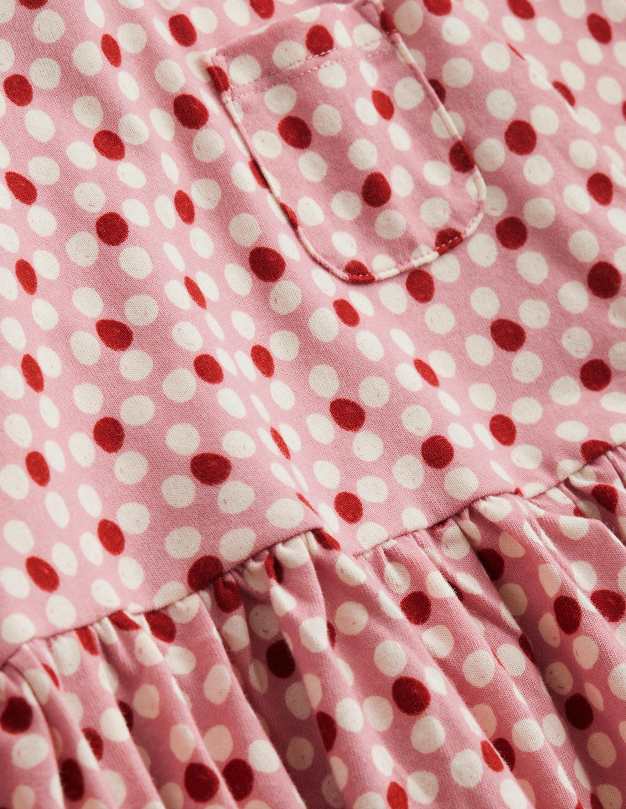 Lustiges Jerseykleid mit langen Ärmeln-Mandelrosa Geo Blume - Image 3