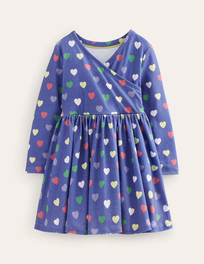 Ballerina-Kleid aus Jersey-Schuluniform-Marineblau Herzen-3