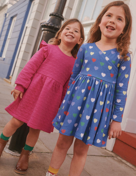 Ballerina-Kleid aus Jersey-Schuluniform-Marineblau Herzen