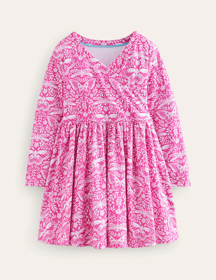 Ballerina-Kleid aus Jersey-Bartnelken-Rosa Schmetterling