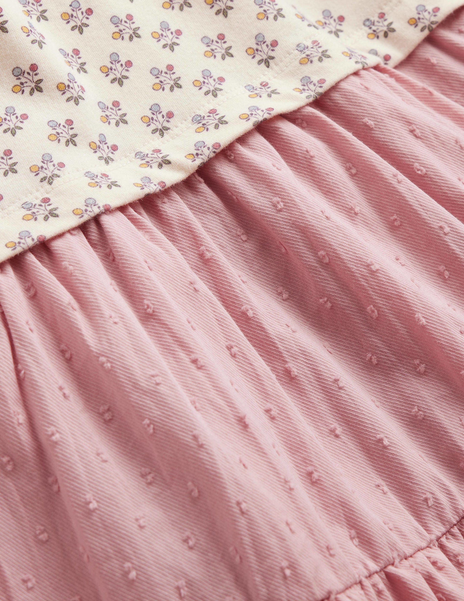 Robe tissée en jersey mélangé-Rose amande-3