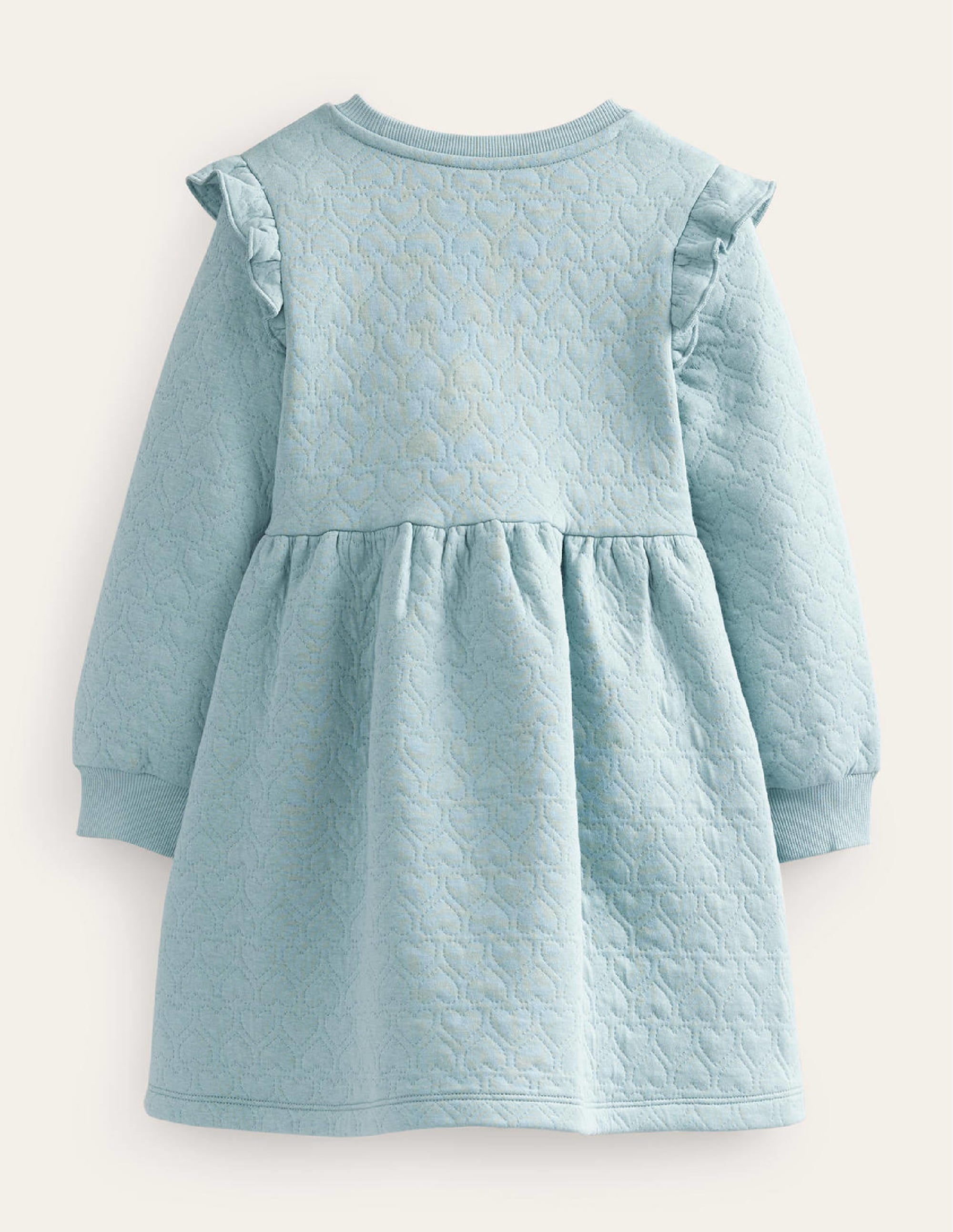 Sweatkleid mit Jacquard-Herz-Design-Turmalinblau - Image 2