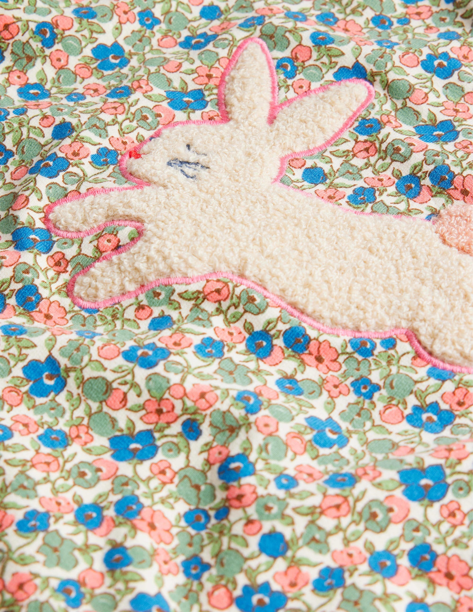 Appliqué Sweatshirt Dress-Floral Bunnies - Image 3