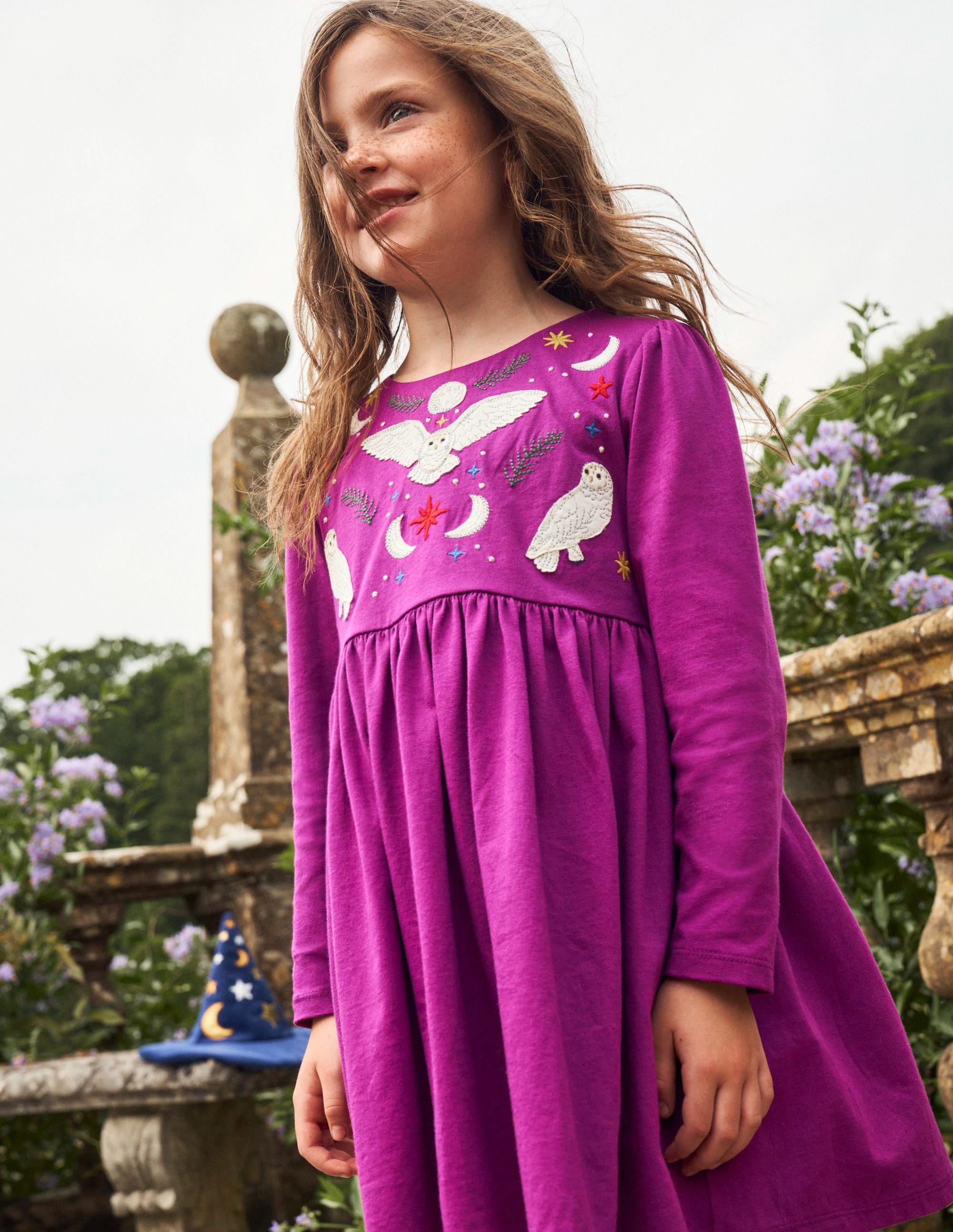 Robe en jersey à appliqué-Violet chrysanthème - Image 4