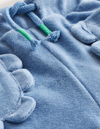 Jogger aus Samt mit Muschelsaum-Delftblau-3