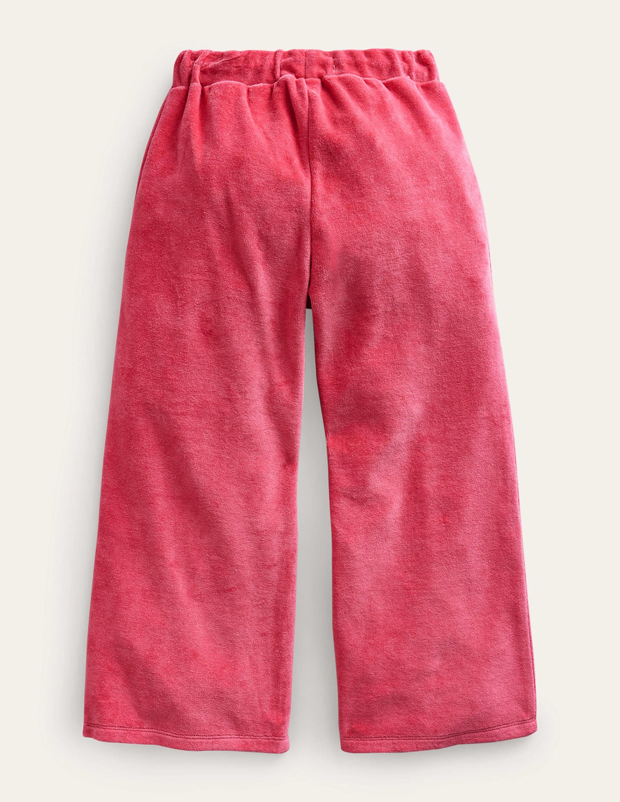 Bas de jogging en velours festonné-Rose fard - Image 2
