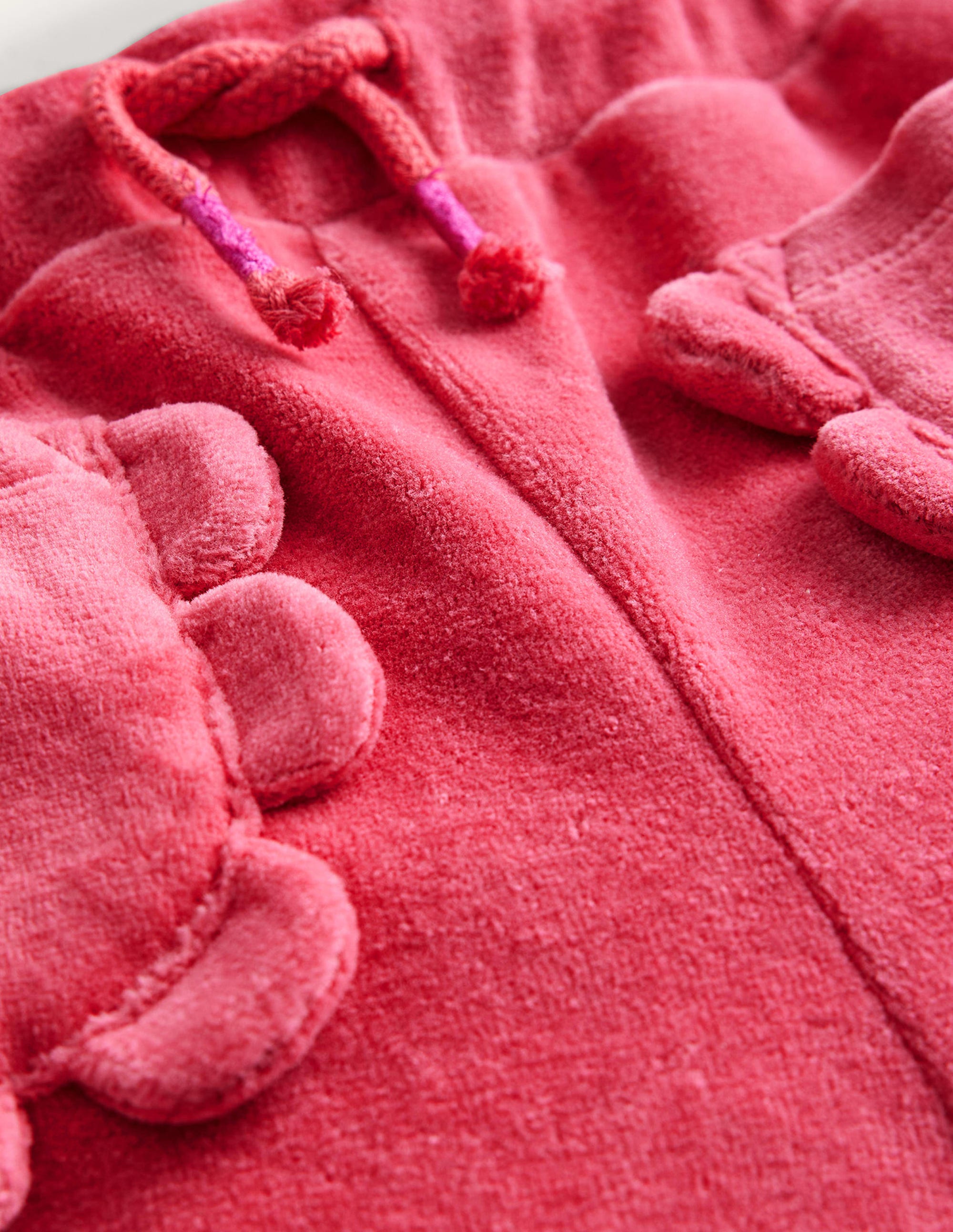 Bas de jogging en velours festonné-Rose fard - Image 3