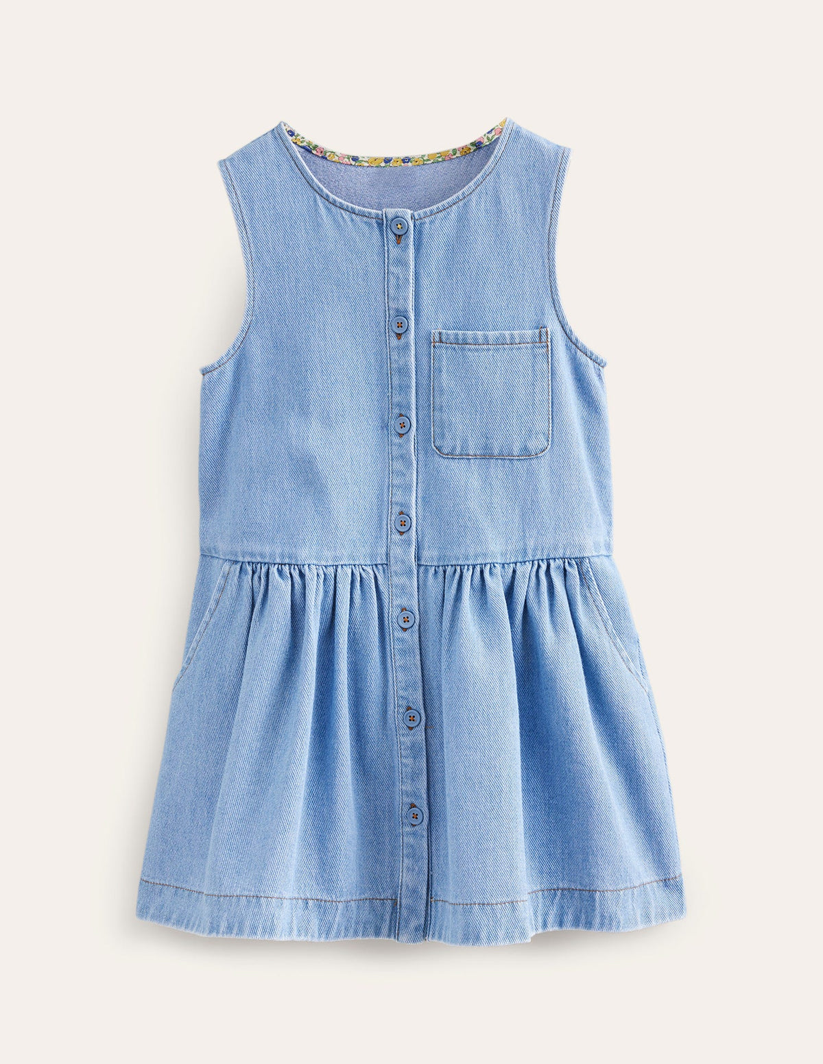 Latzkleid mit Knöpfen-Medium Vintage Chambray - Image 1