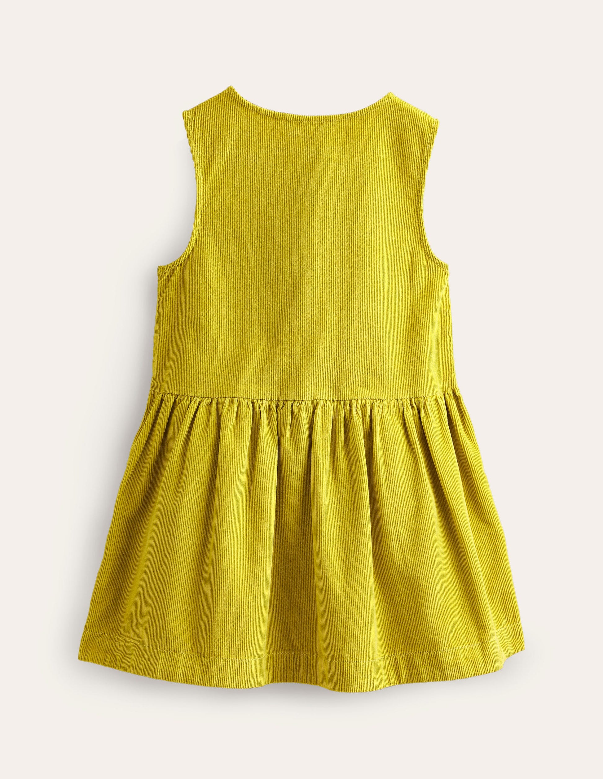 Robe chasuble boutonnée-Jaune groseille à maquereau-2