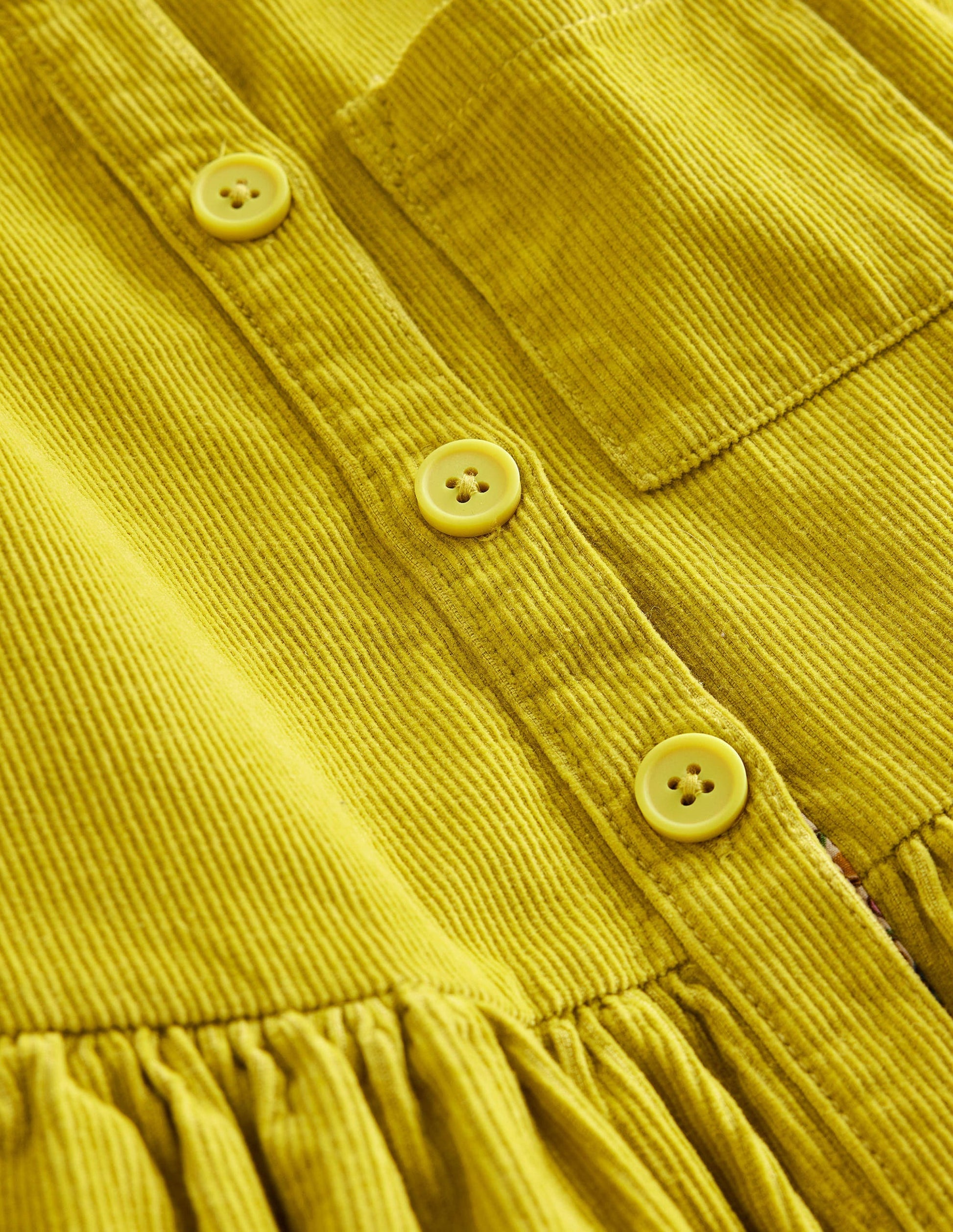 Robe chasuble boutonnée-Jaune groseille à maquereau-3