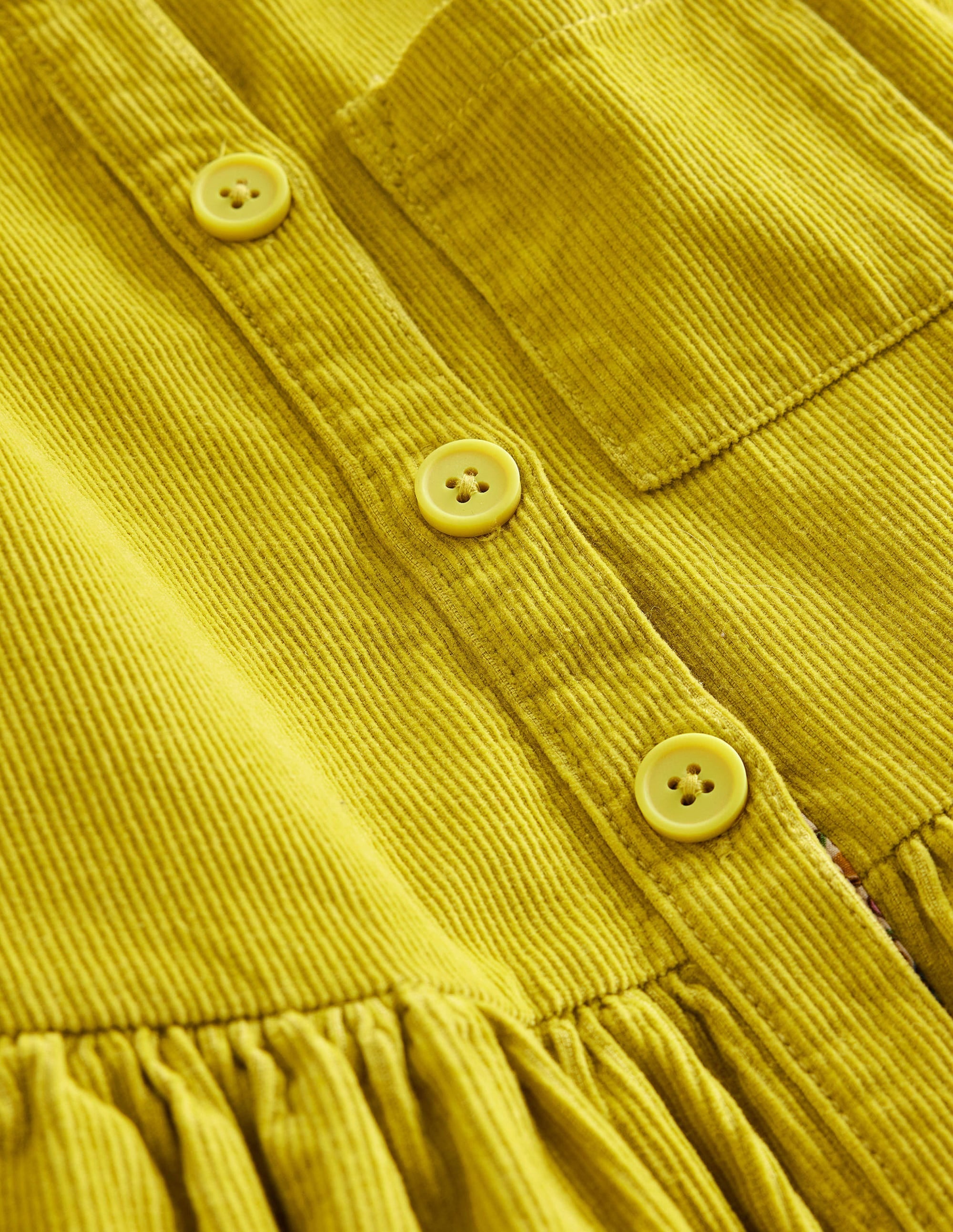 Robe chasuble boutonnée-Jaune groseille à maquereau - Image 3