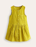 Robe chasuble boutonnée-Jaune groseille à maquereau