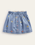 Jupe tournoyante boutonnée-Chambray moyen